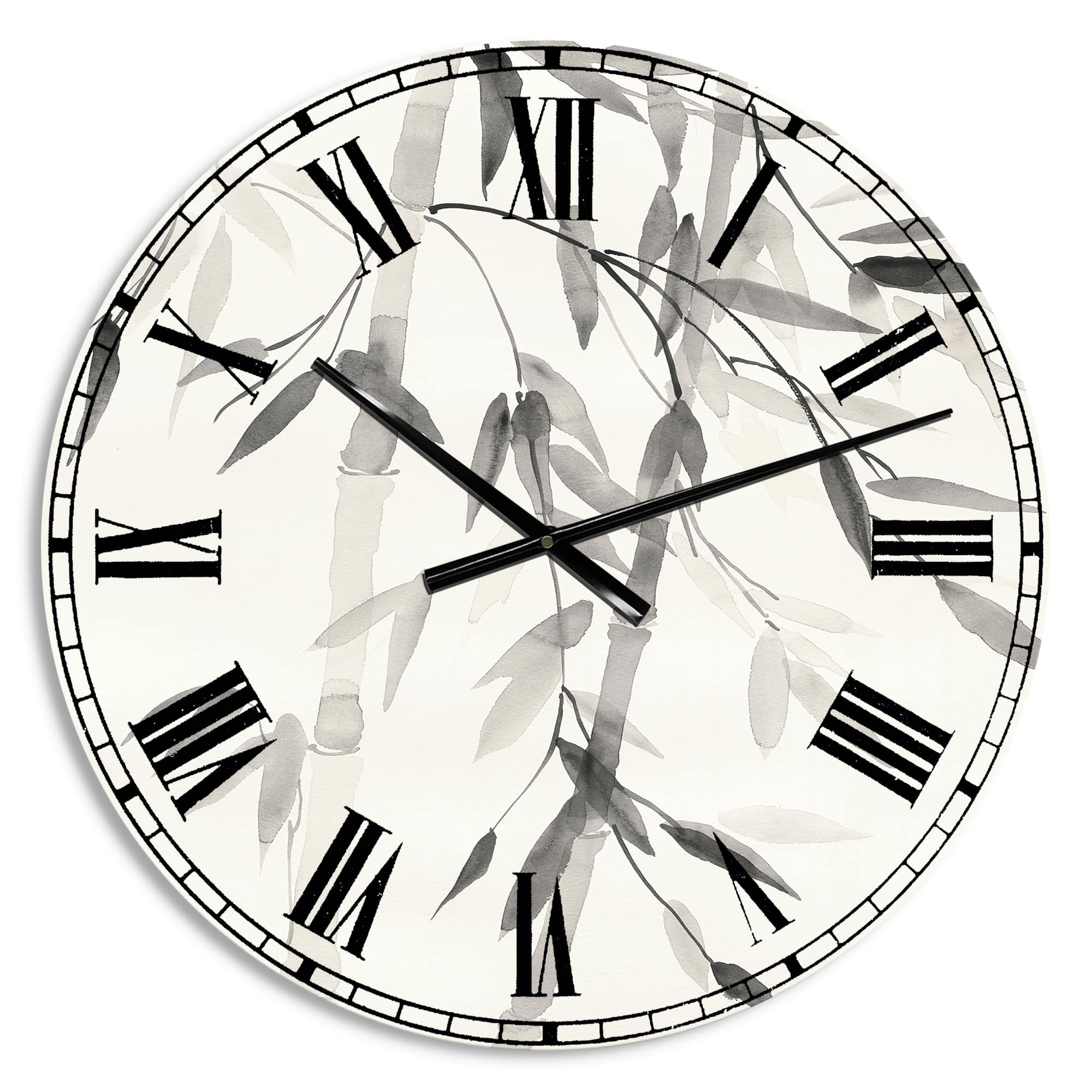 Designart 'Simplist Bamboo Leaves V Lodge Wall Clock