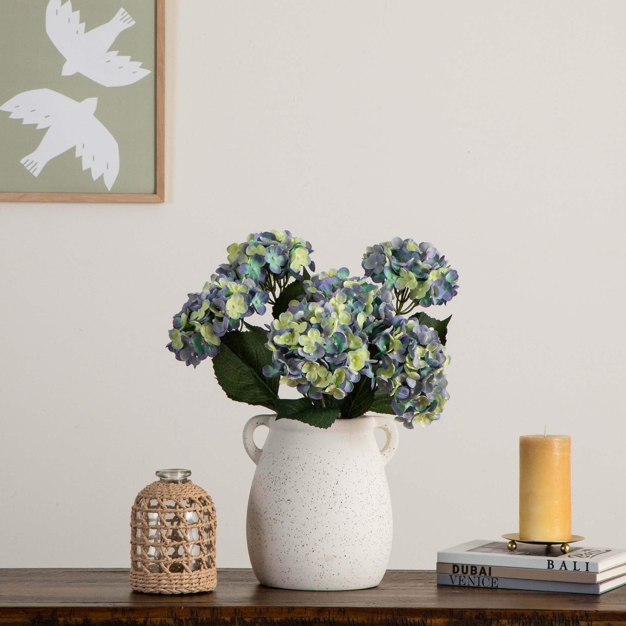 20" Blue Hydrangea Flower Stems, 3ct.