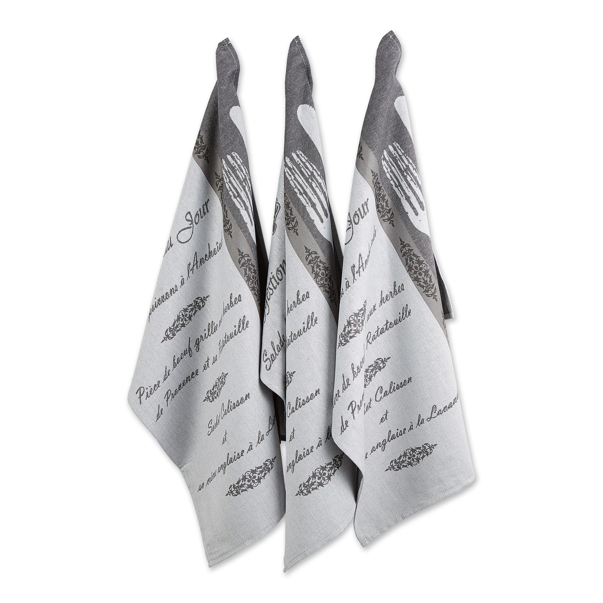 DII® French Menu Jacquard Dishtowel (Set of 3)