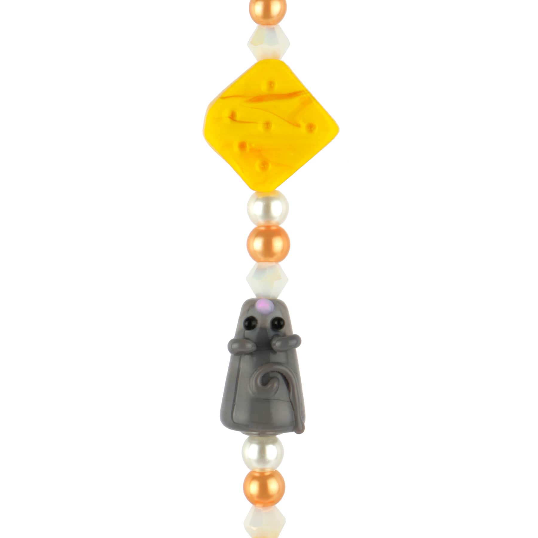 Lampwork Glass Mouse & Cheese Beads by Bead Landing™