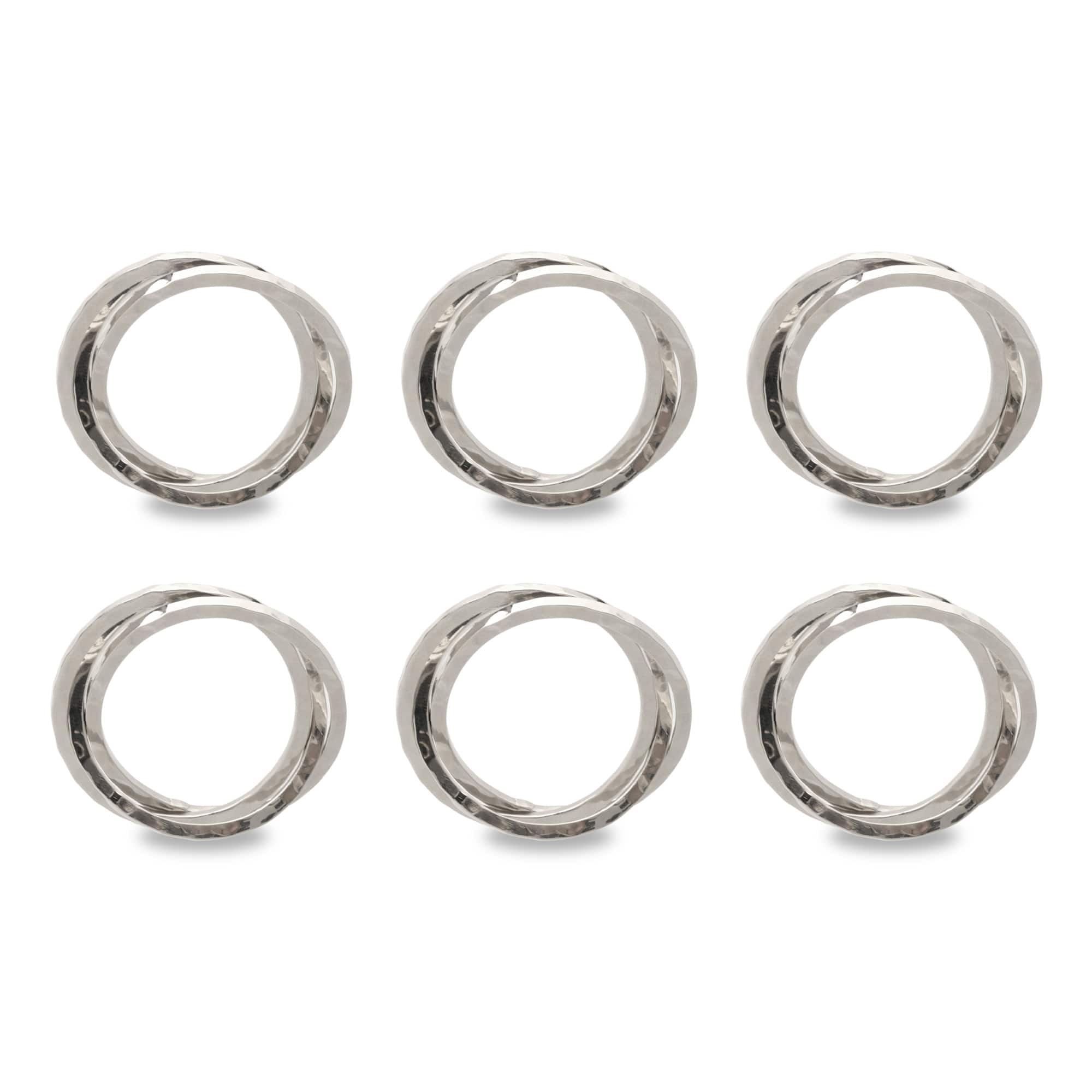 DII® Silver Intertwined Napkin Rings, 6ct.