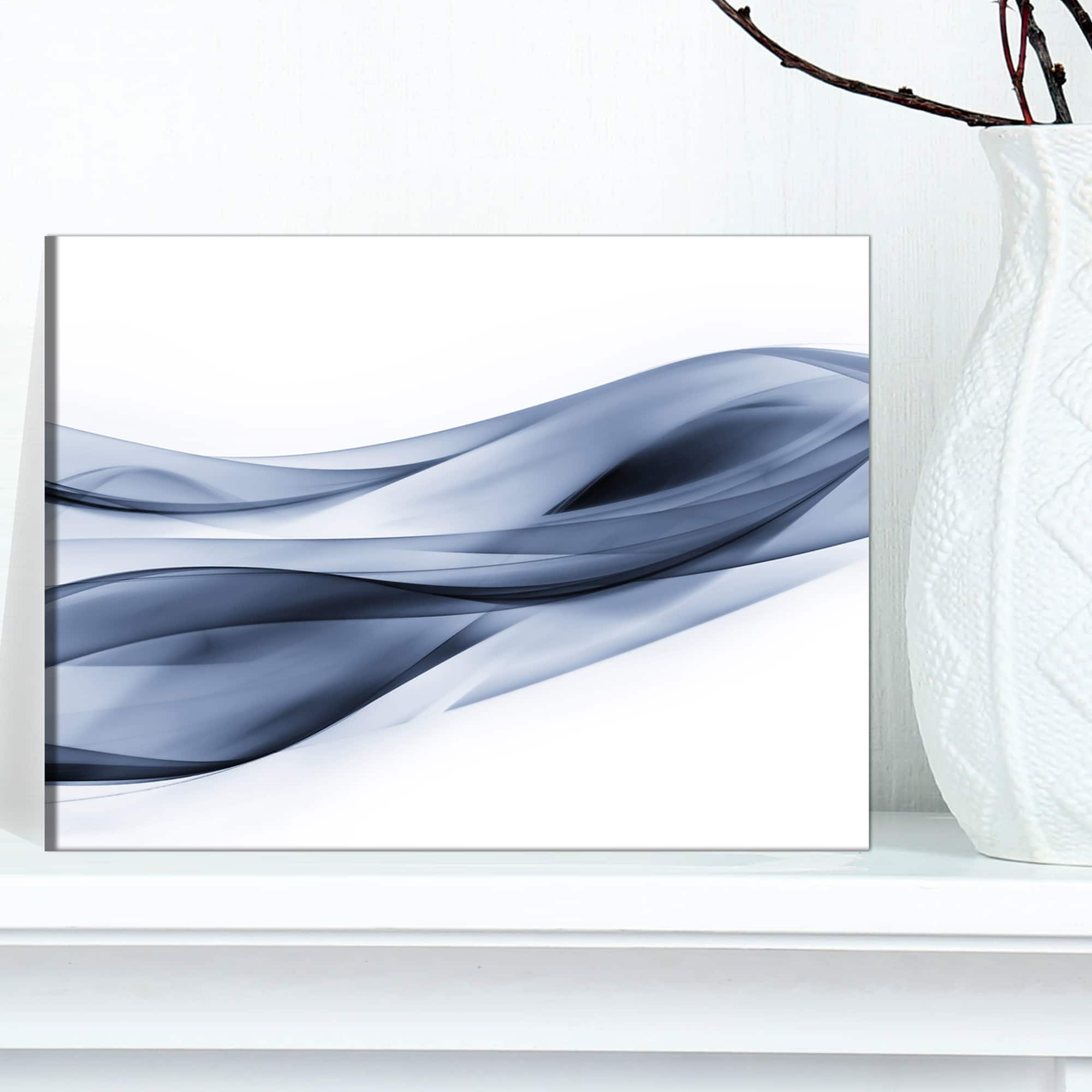 Designart - Glittering Light Blue Pattern - Abstract Canvas art print