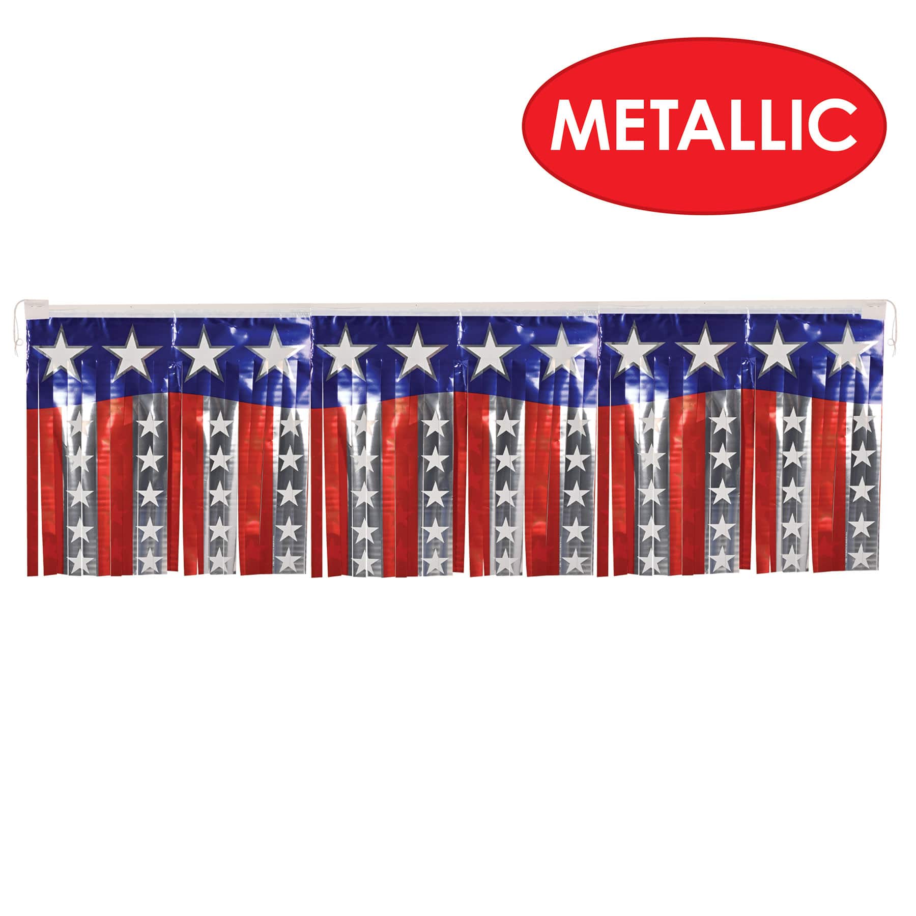 Beistle 4ft. Metallic Stars & Stripes Fringe Banners, 2ct.