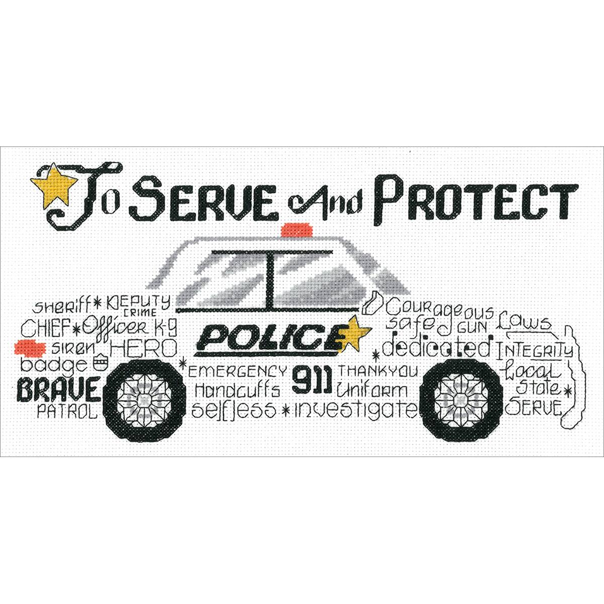 Imaginating Let's Appreciate Police Counted Cross Stitch Kit
