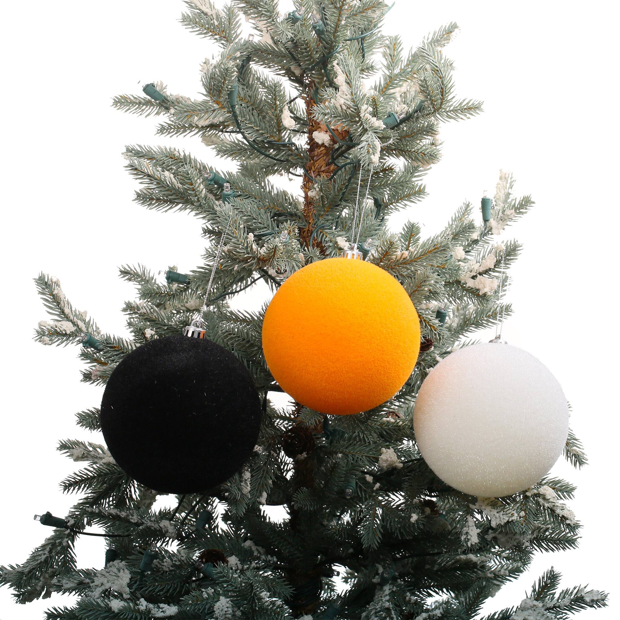 3 Pack 4.75" Halloween Flocked Shatterproof Ball Ornaments by Ashland®