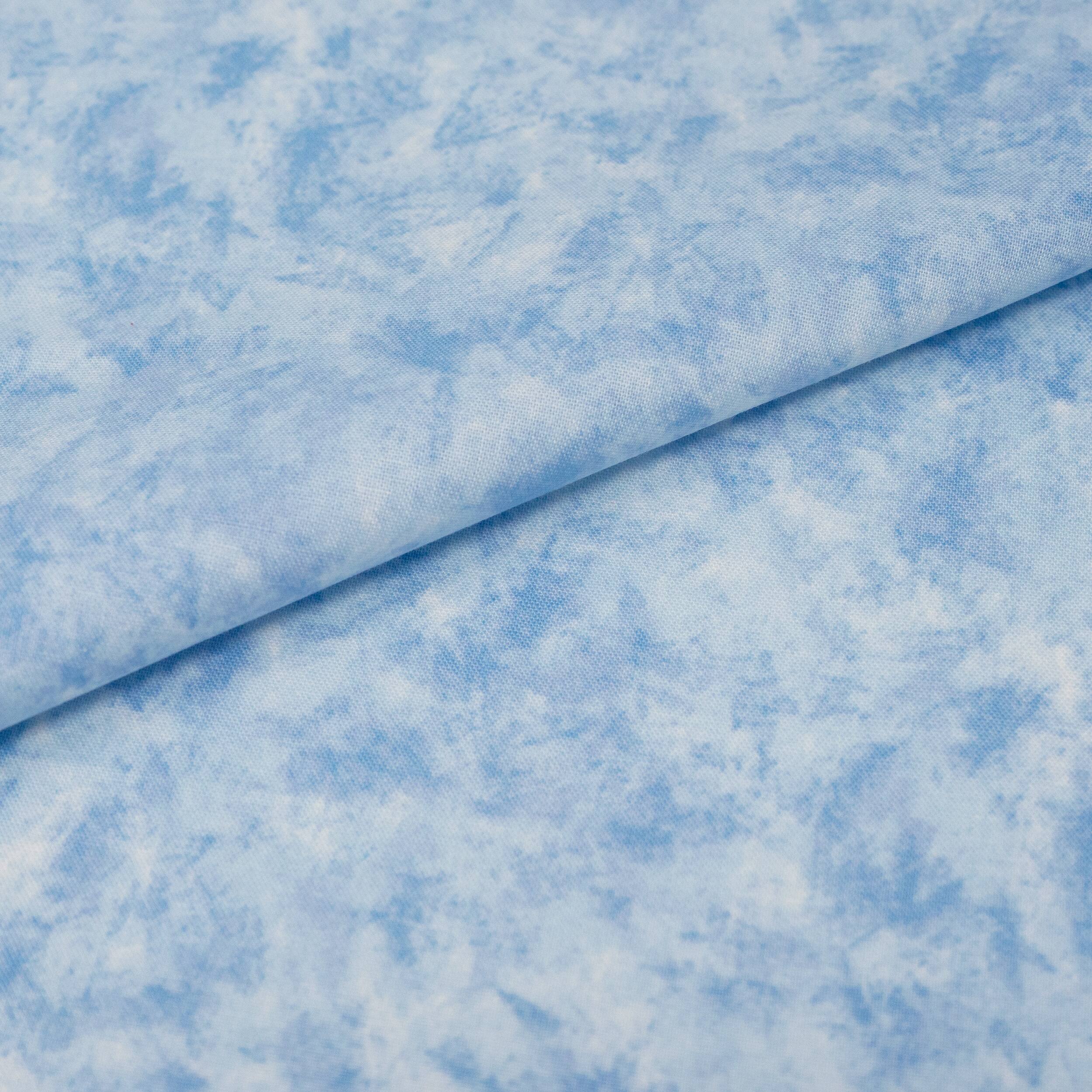 SINGER Christmas Tone-on-Tone Light Blue Cotton Fabric
