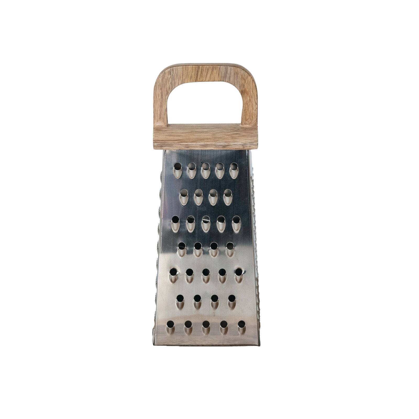 Hello Honey® Steel Grater & Mango Wood Cheese Board Set