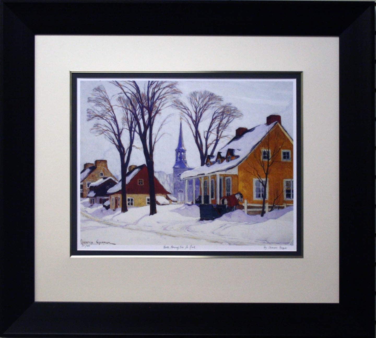 Winter Morning In Baie St Paul Framed By Clarence Gagnon 36.5" x 32.5"