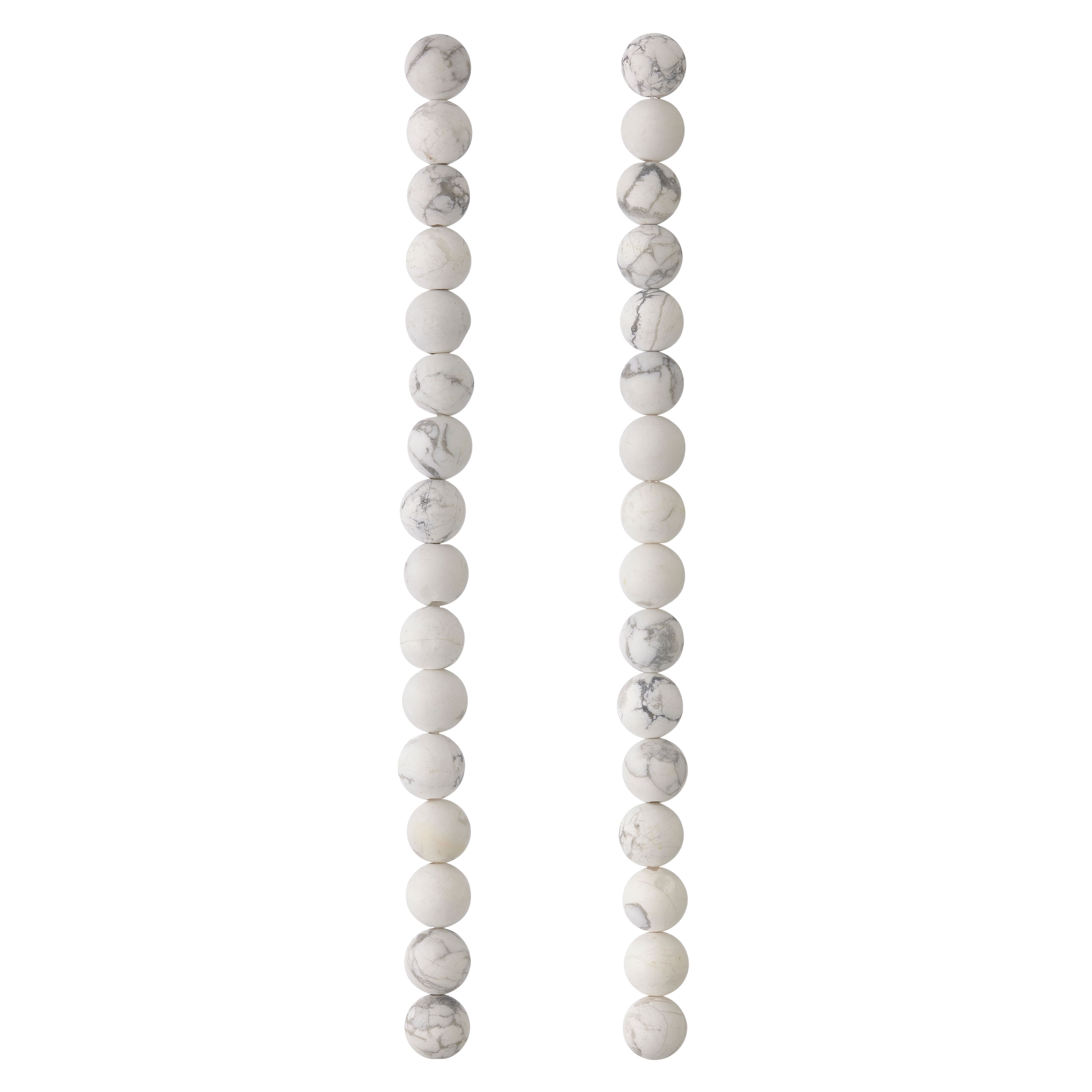 White & Gray Matte Howlite Round Beads, 8mm by Bead Landing™