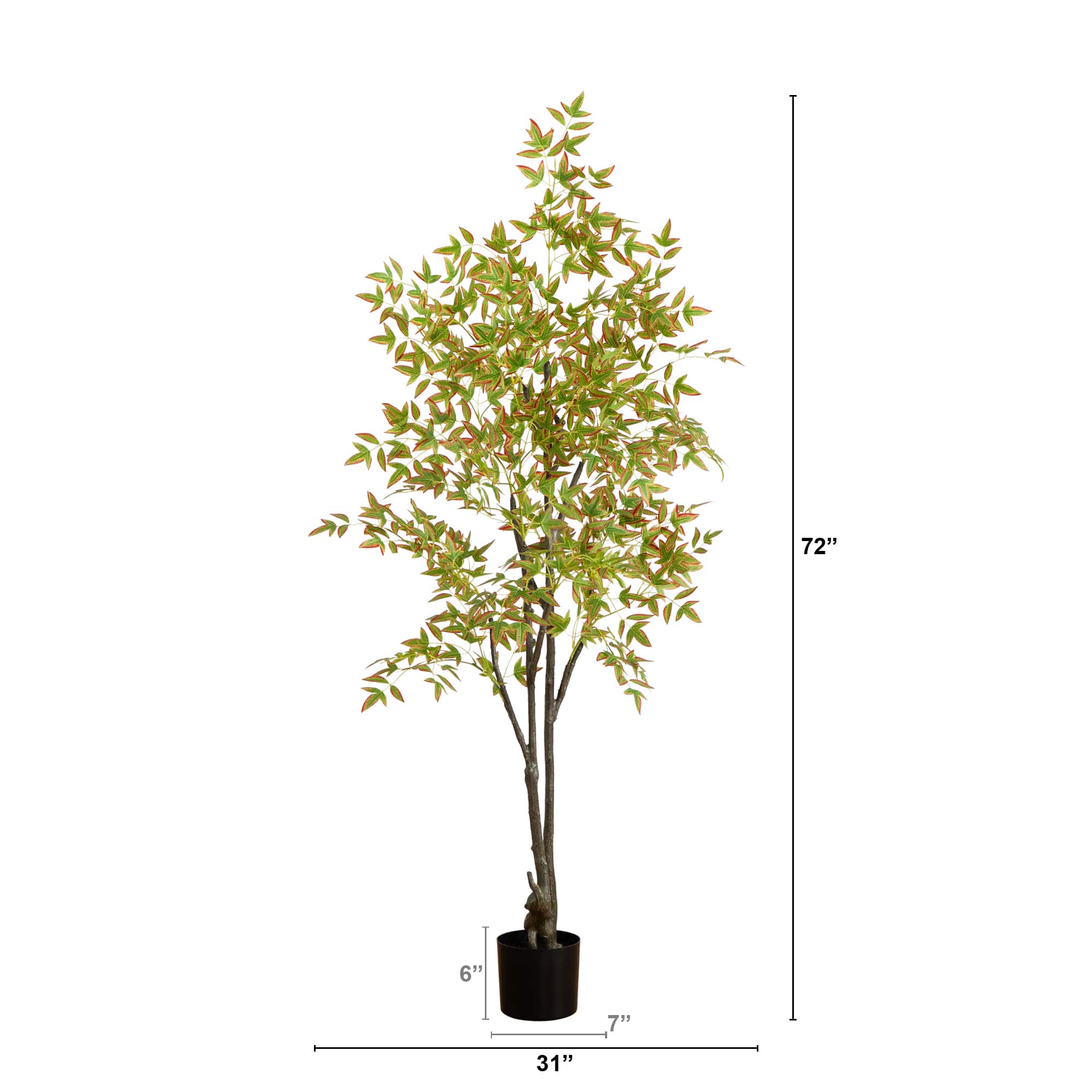 6ft. Green Autumn Nandina Artificial Potted Tree