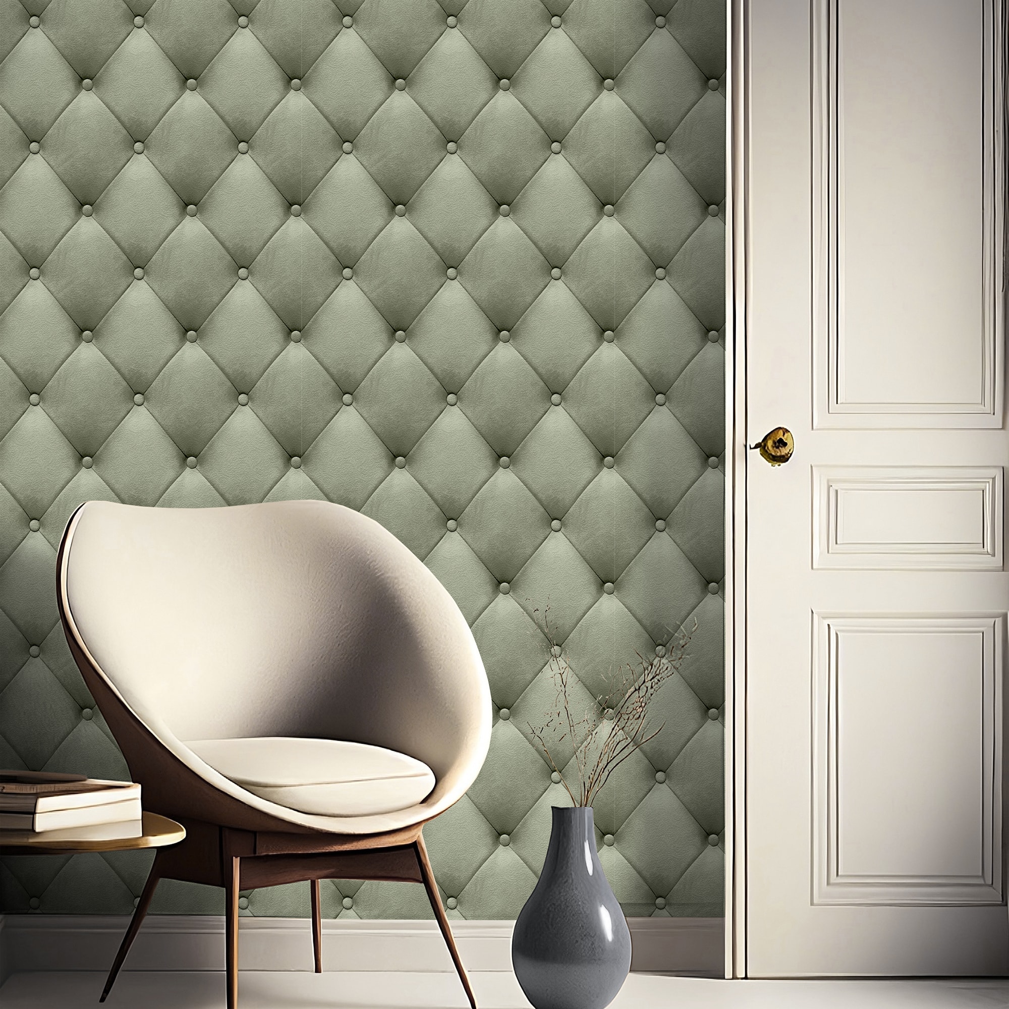 Designs Direct Faux Plush Quilted Diamond Upholstery Wallpaper