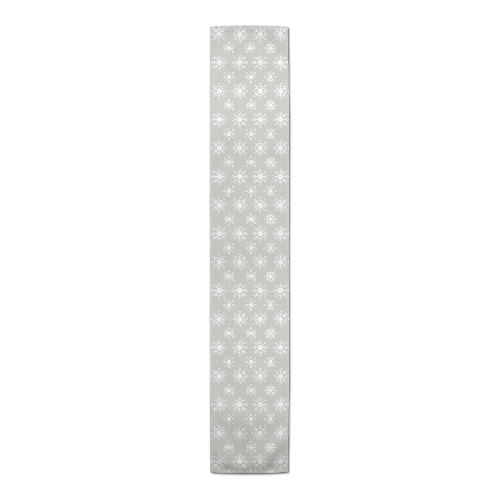 Neutral Snow Flakes 16x72 Poly Twill Table Runner