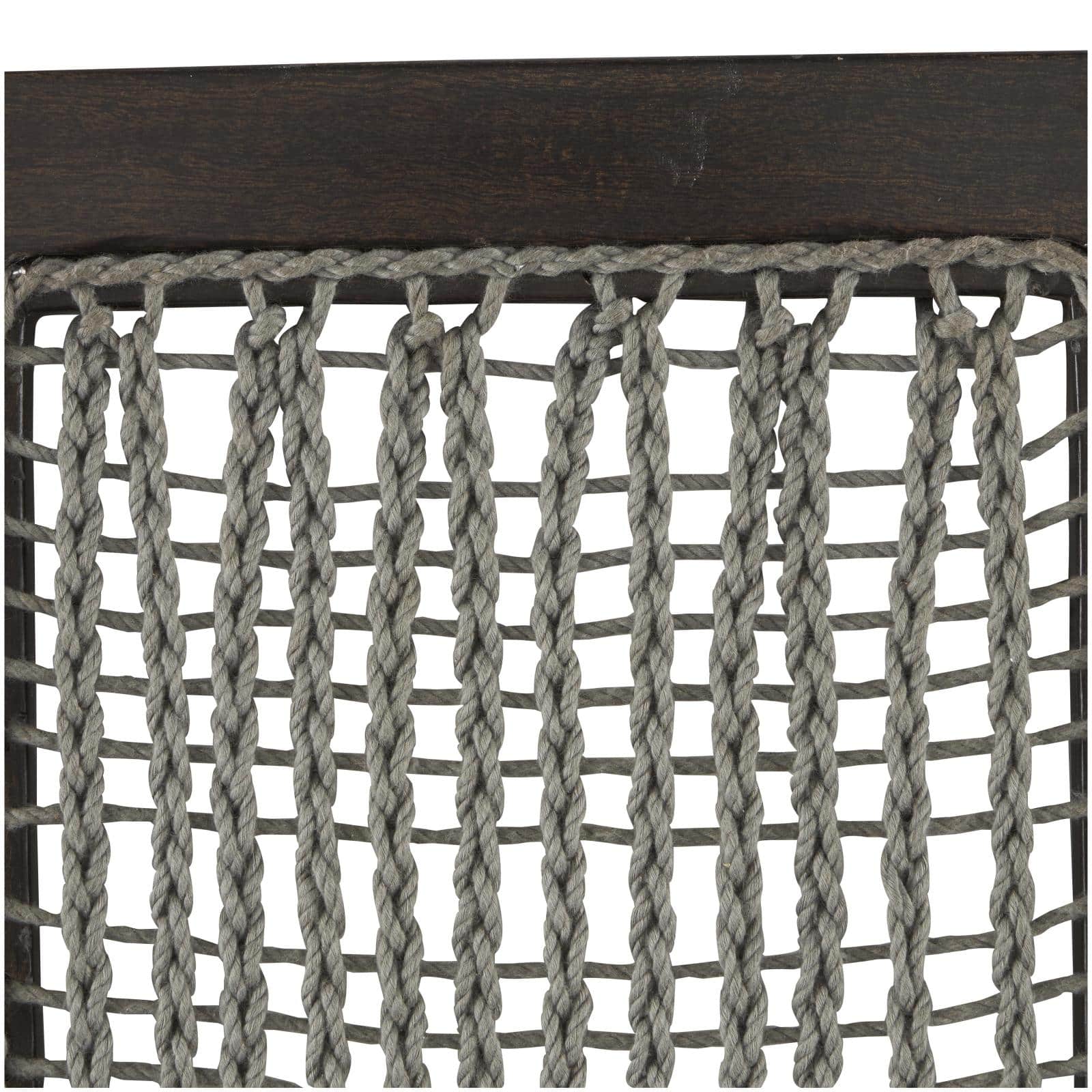 12" x 38" Dark Brown Mango Wood & Macrame Handmade Wall Décor Set