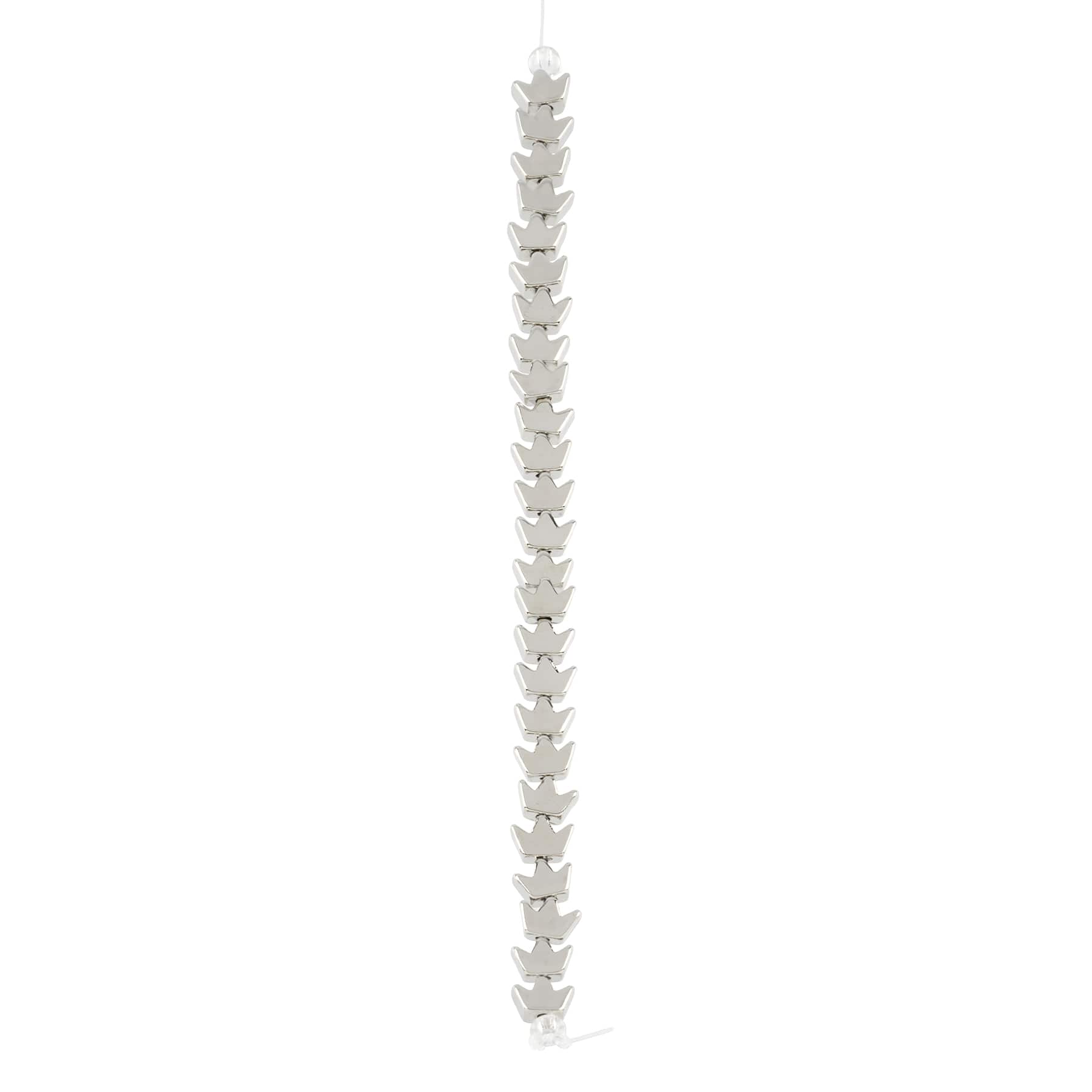 Rhodium Crown Beads, 7mm by Bead Landing™