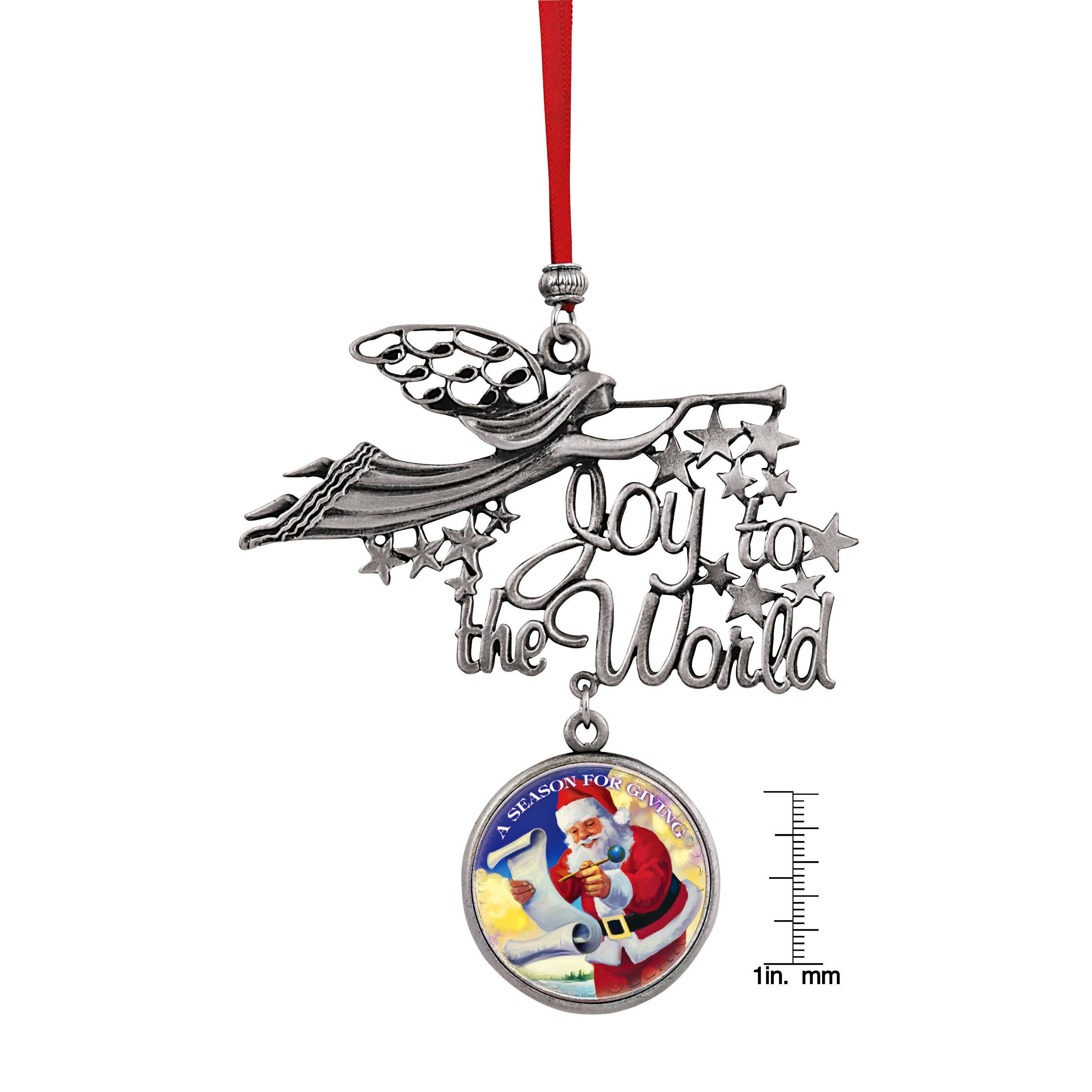 Joy to the World Santa A Season For Giving JFK Half Dollar Ornament