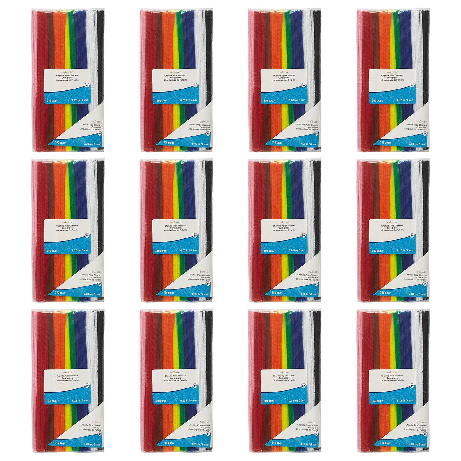 12 ct s 350 ct 4 200 total Rainbow Chenille Pipe Cleaners Value ct by Creatology  6 mm  Michaels