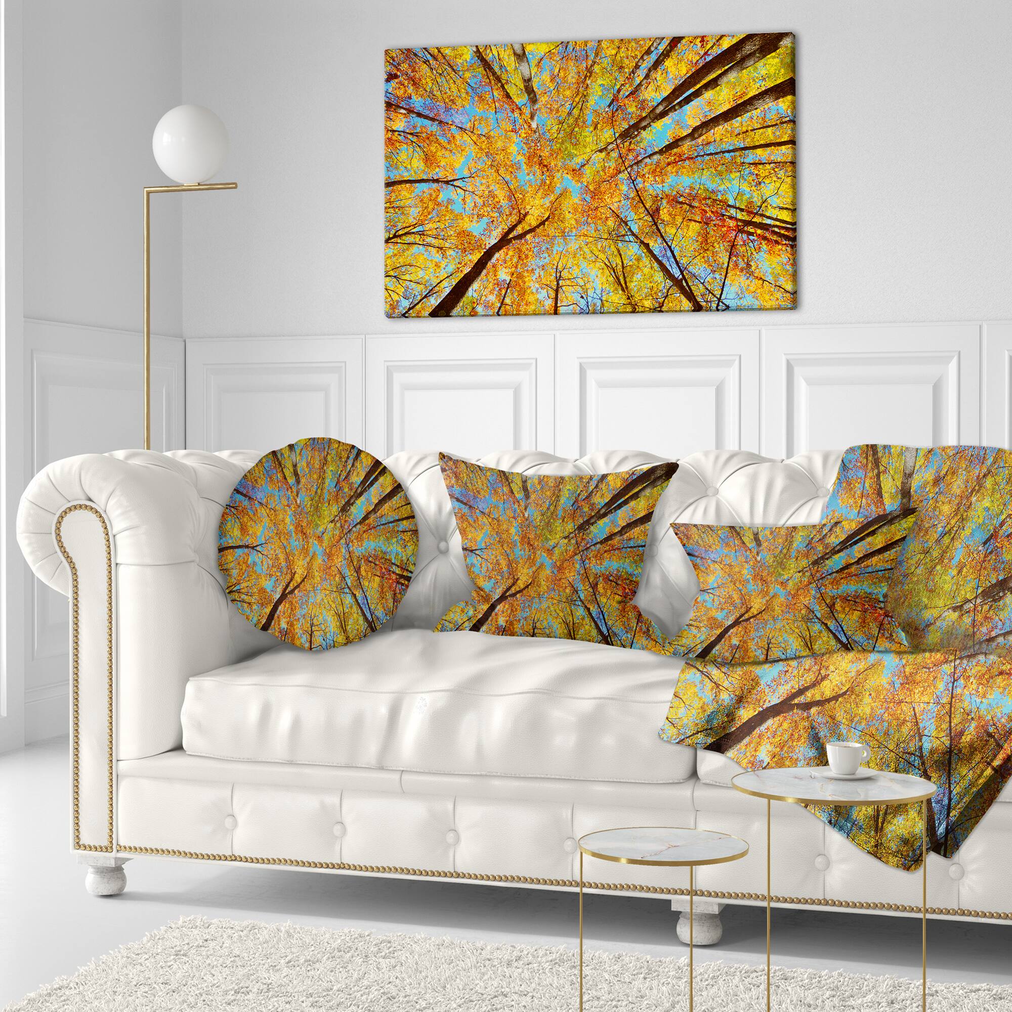 Designart - Tree Tops in Autumn Forest