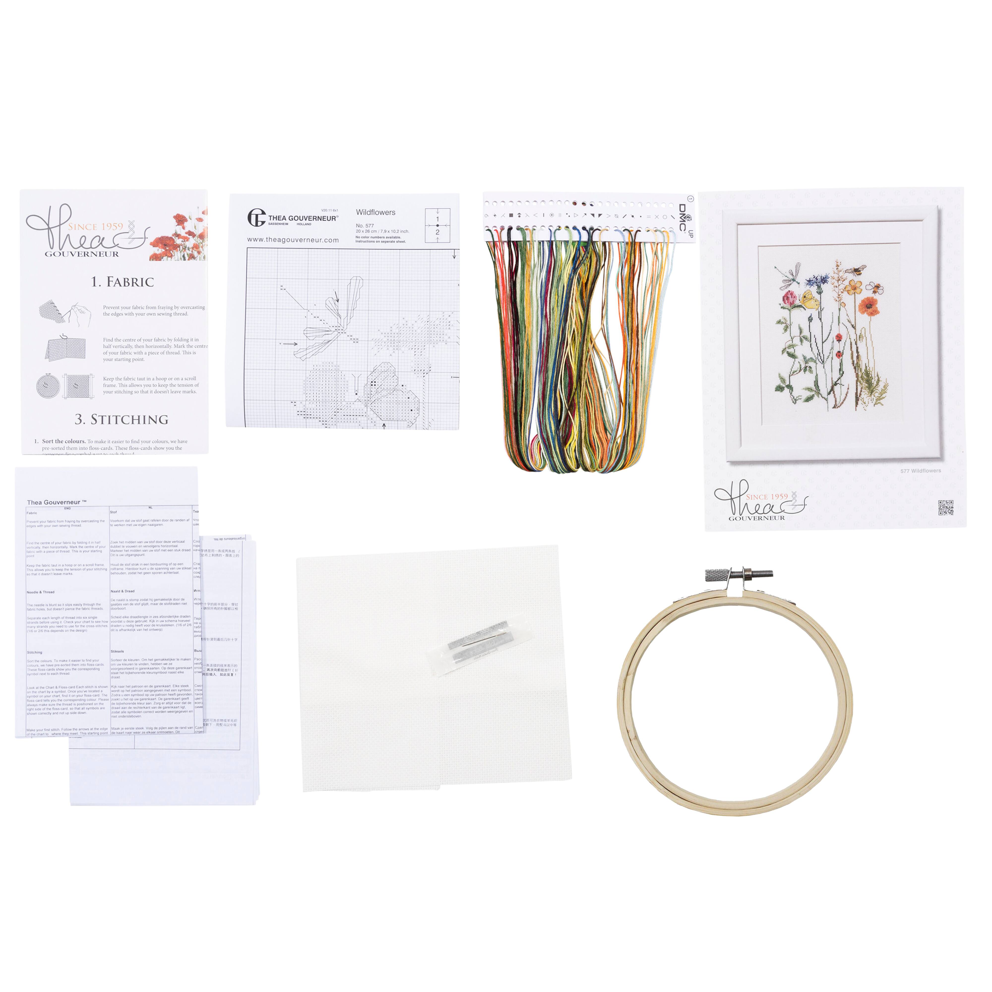 Thea Gouverneur Since 1959® Wildflowers Counted Cross Stitch Kit