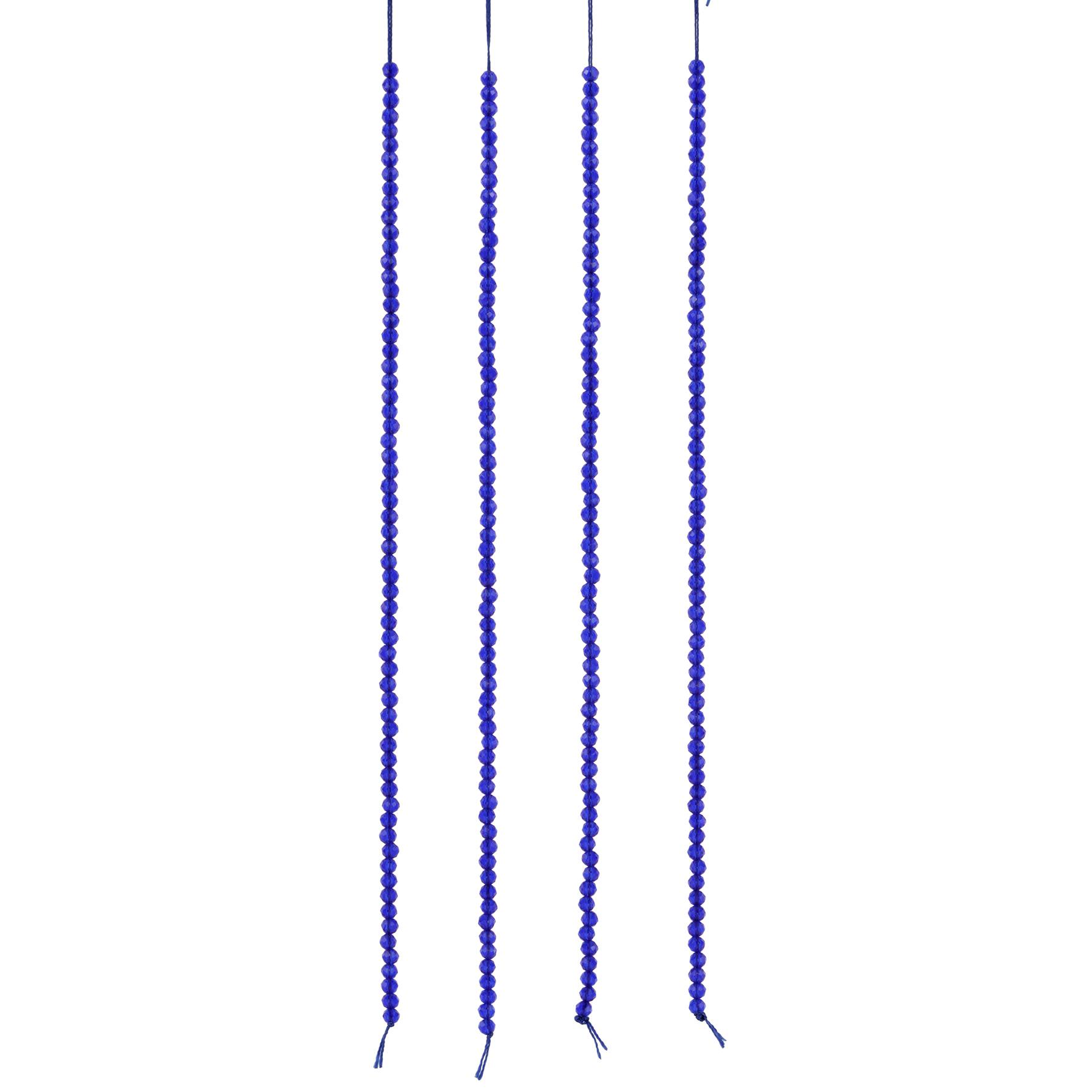 Blue Faceted Glass Round Beads, 2.8mm by Bead Landing™