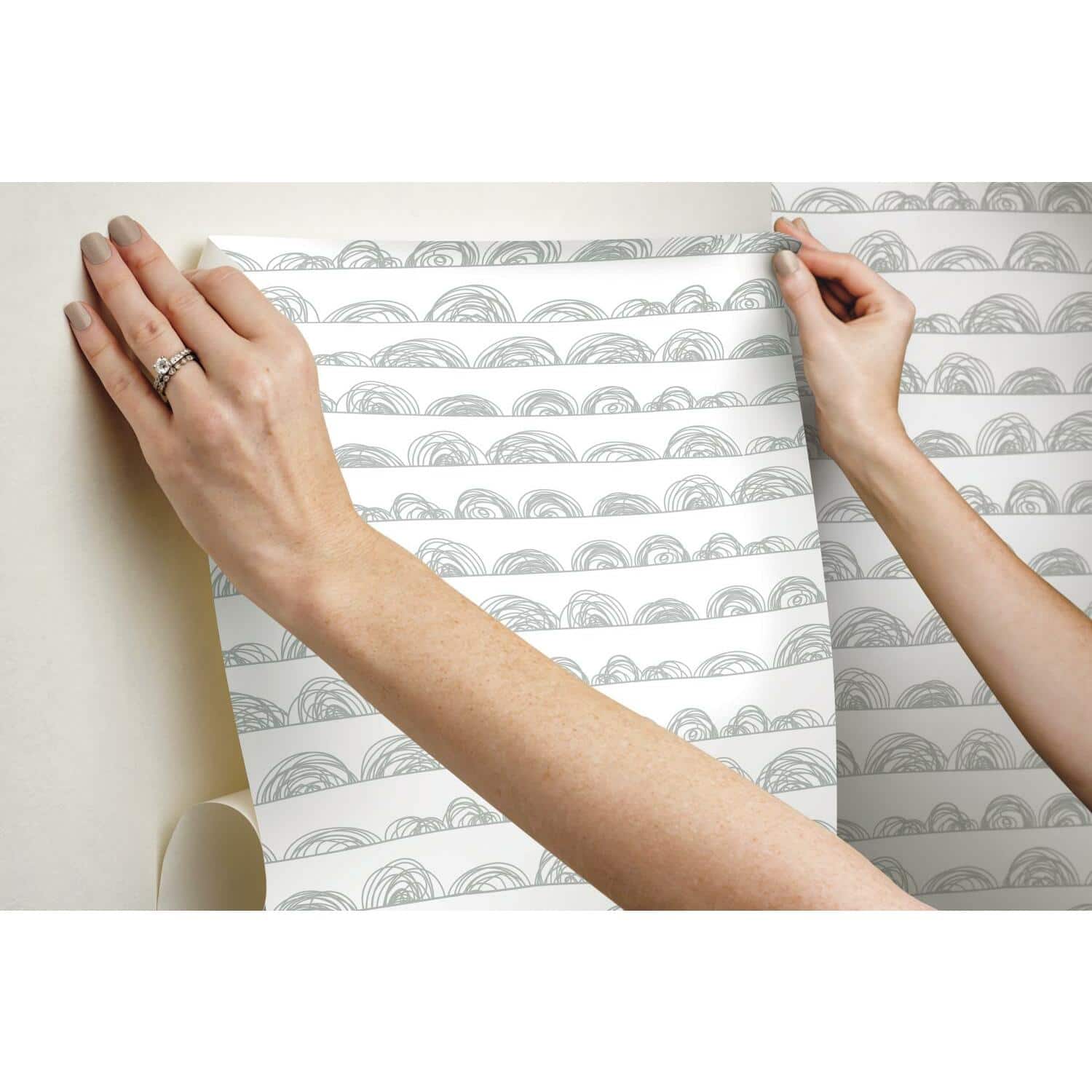 RoomMates Doodle Scallop Peel & Stick Wallpaper