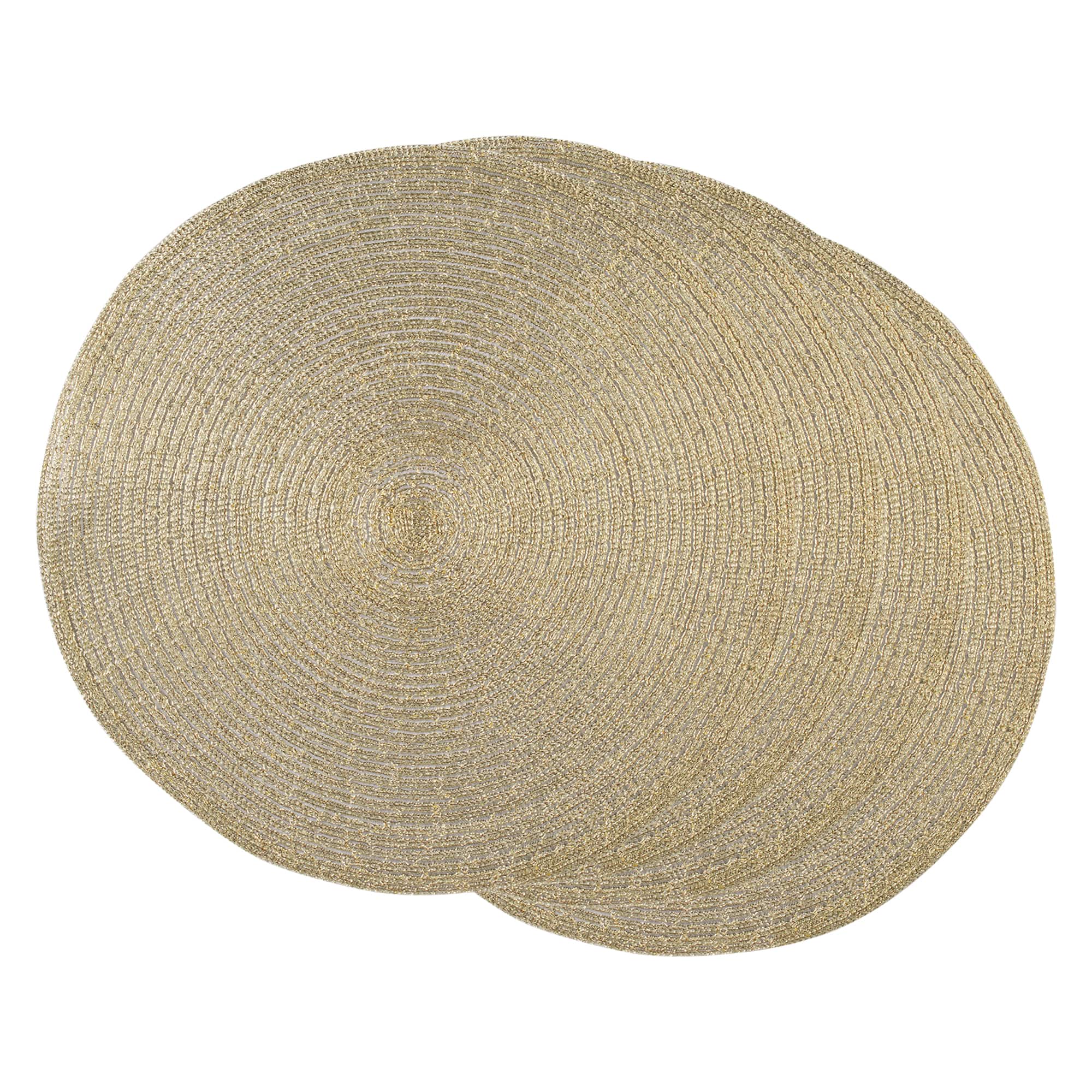 DII® Metallic Gold Round Polypropylene Woven Placemat (Set of 4)
