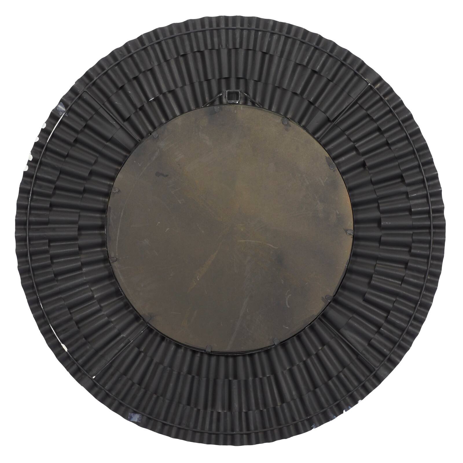 42" Silver Rustic Metal Round Wall Mirror