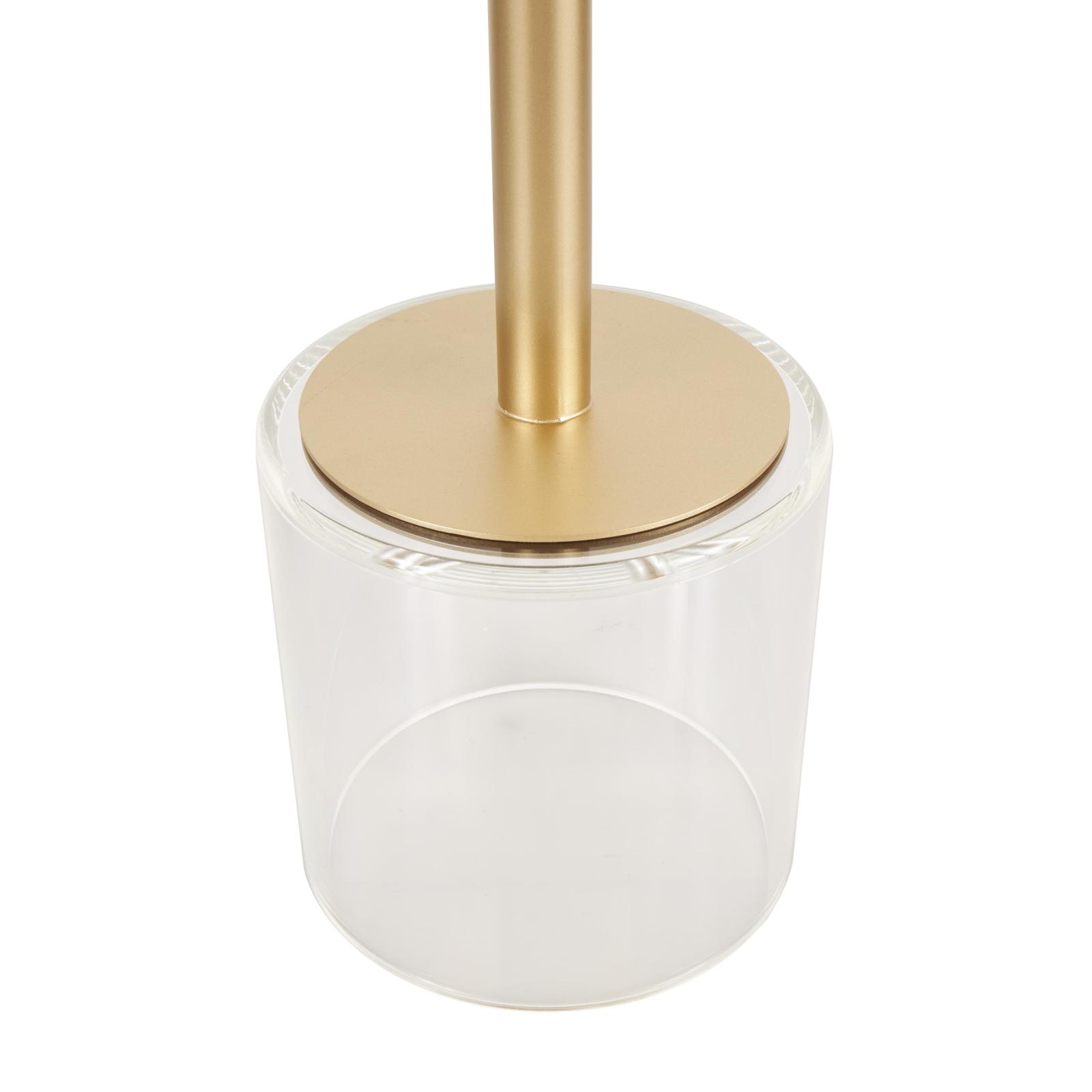 22.5" Clear Acrylic Accent Table with Elevated Base & Gold Stand