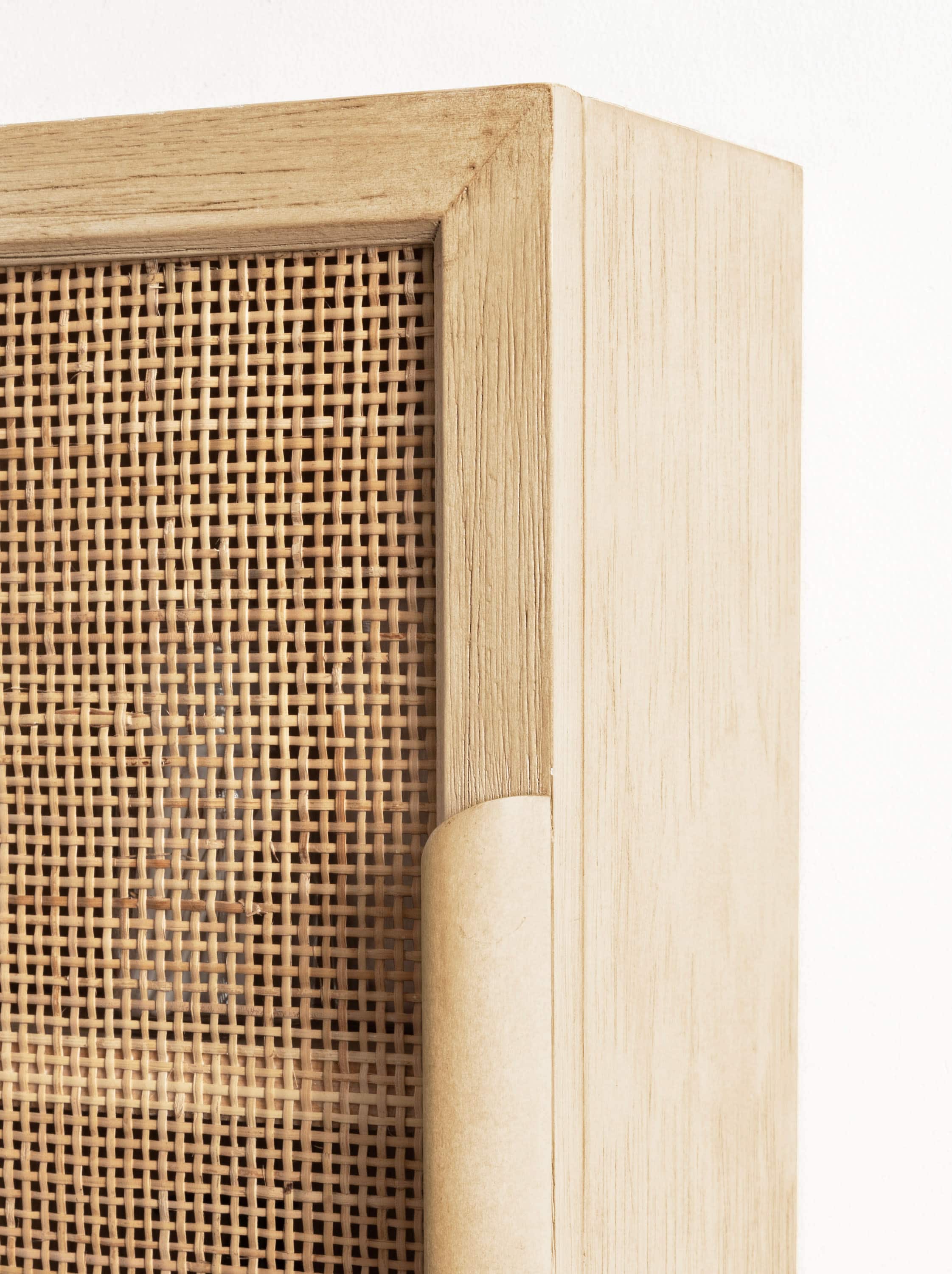 Kate and Laurel Ori Rattan Wall Cabinet with Cubby