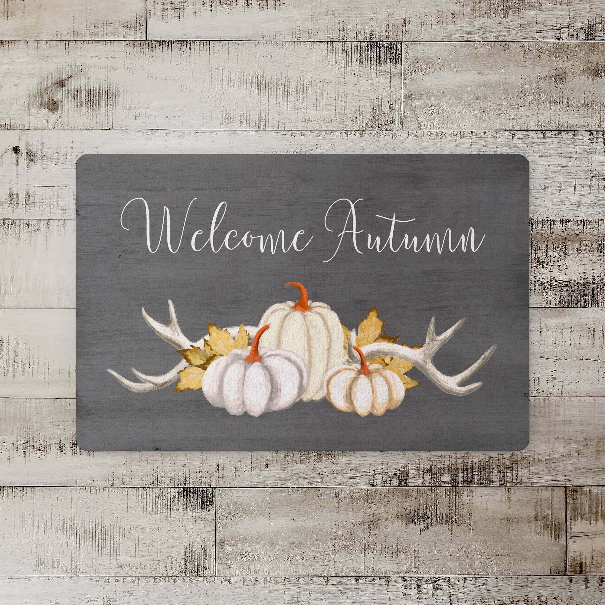 Welcome Autumn Pumpkins Floor Mat