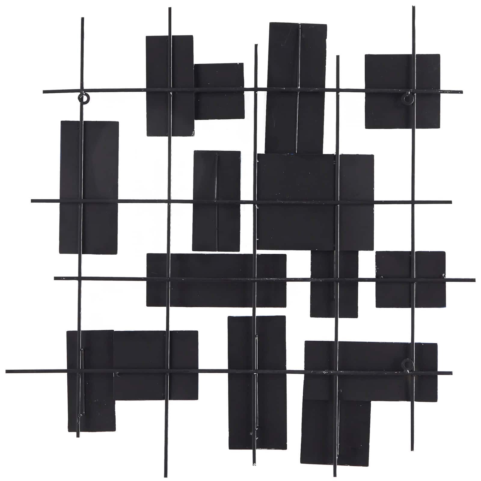 CosmoLiving by Cosmopolitan Blue Metal Overlapping Stripes Geometric Wall Decor 29" x 2" x 30"