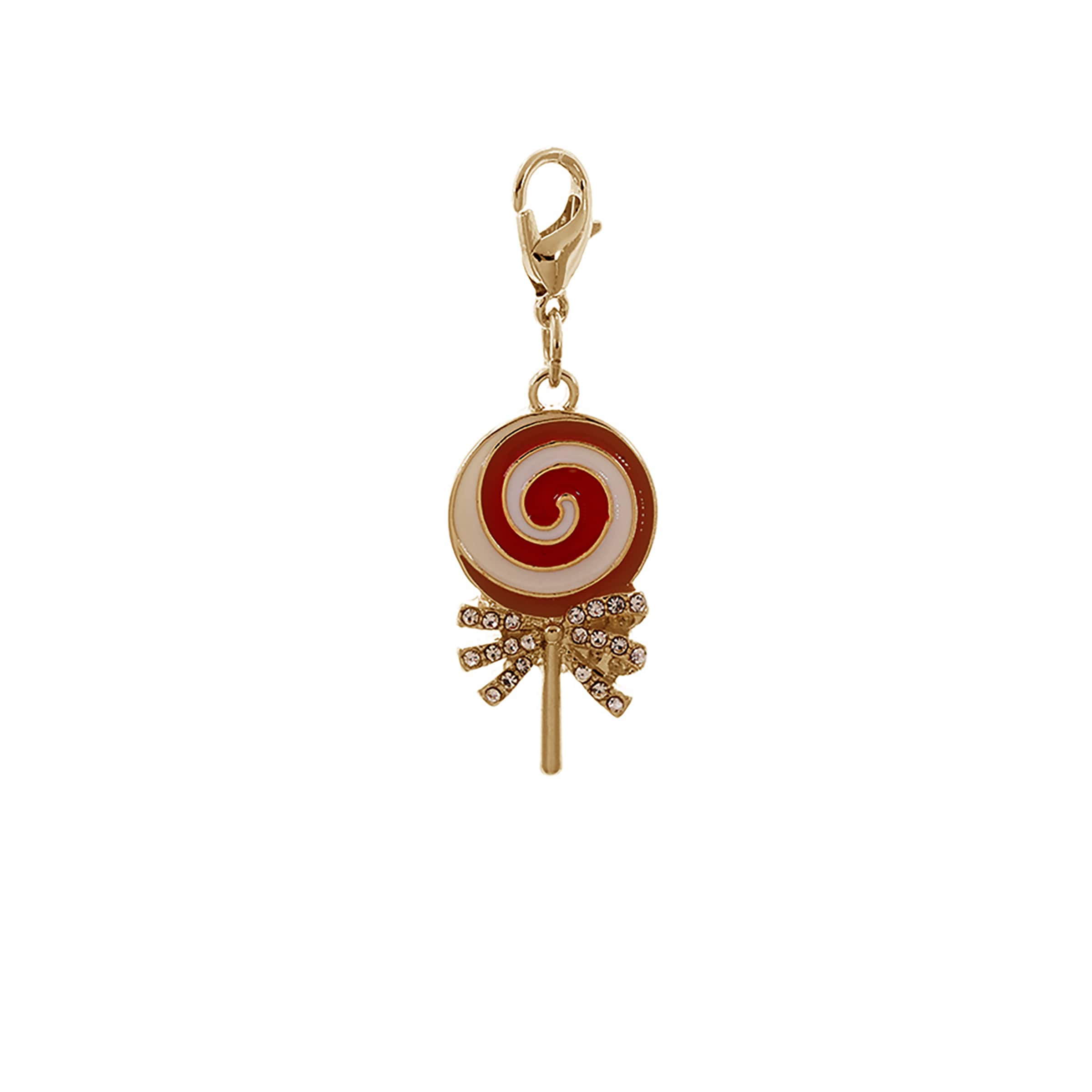 Red & White Swirl Lollipop Charm by Bead Landing™