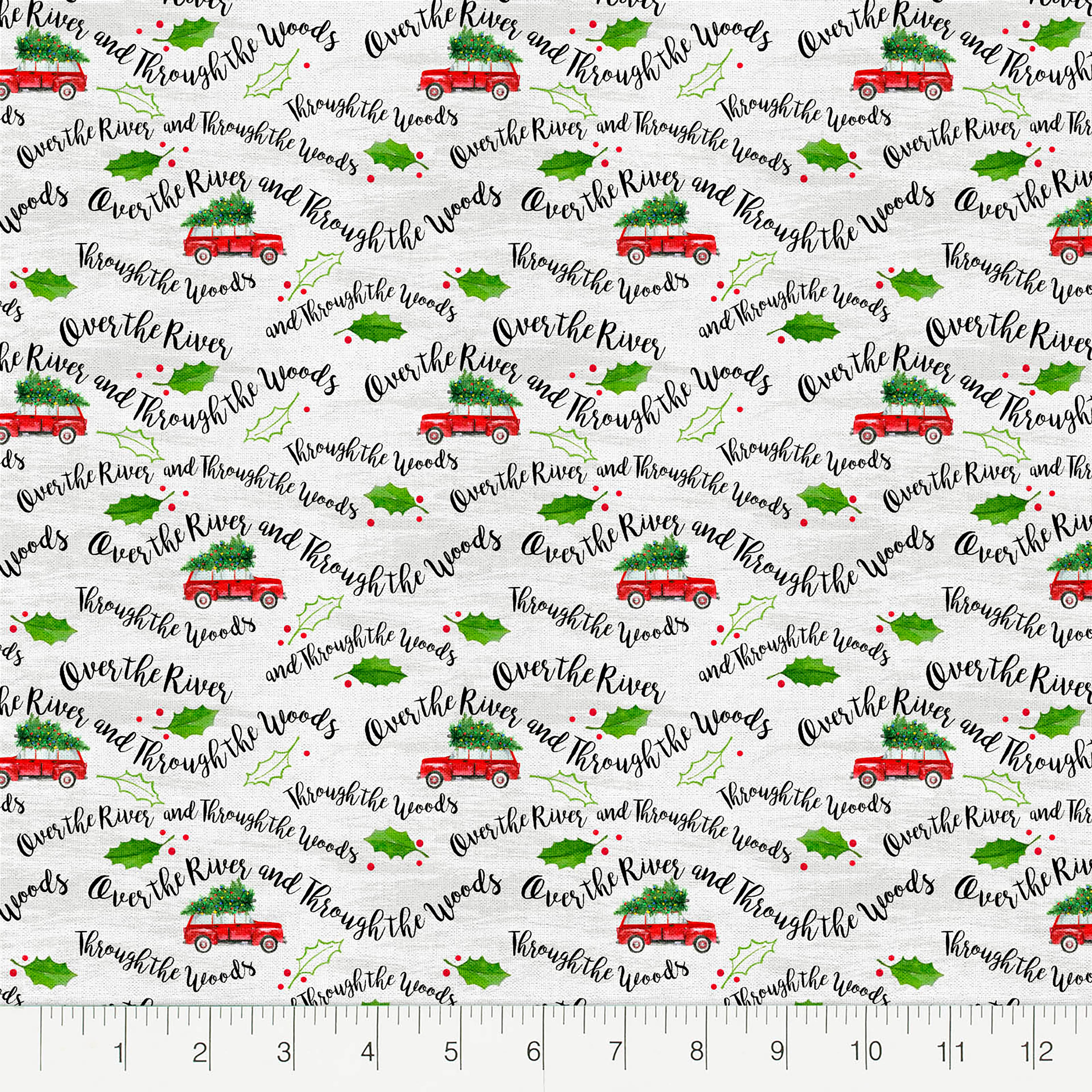 Fabric Editions White Over the River Cotton Fabric