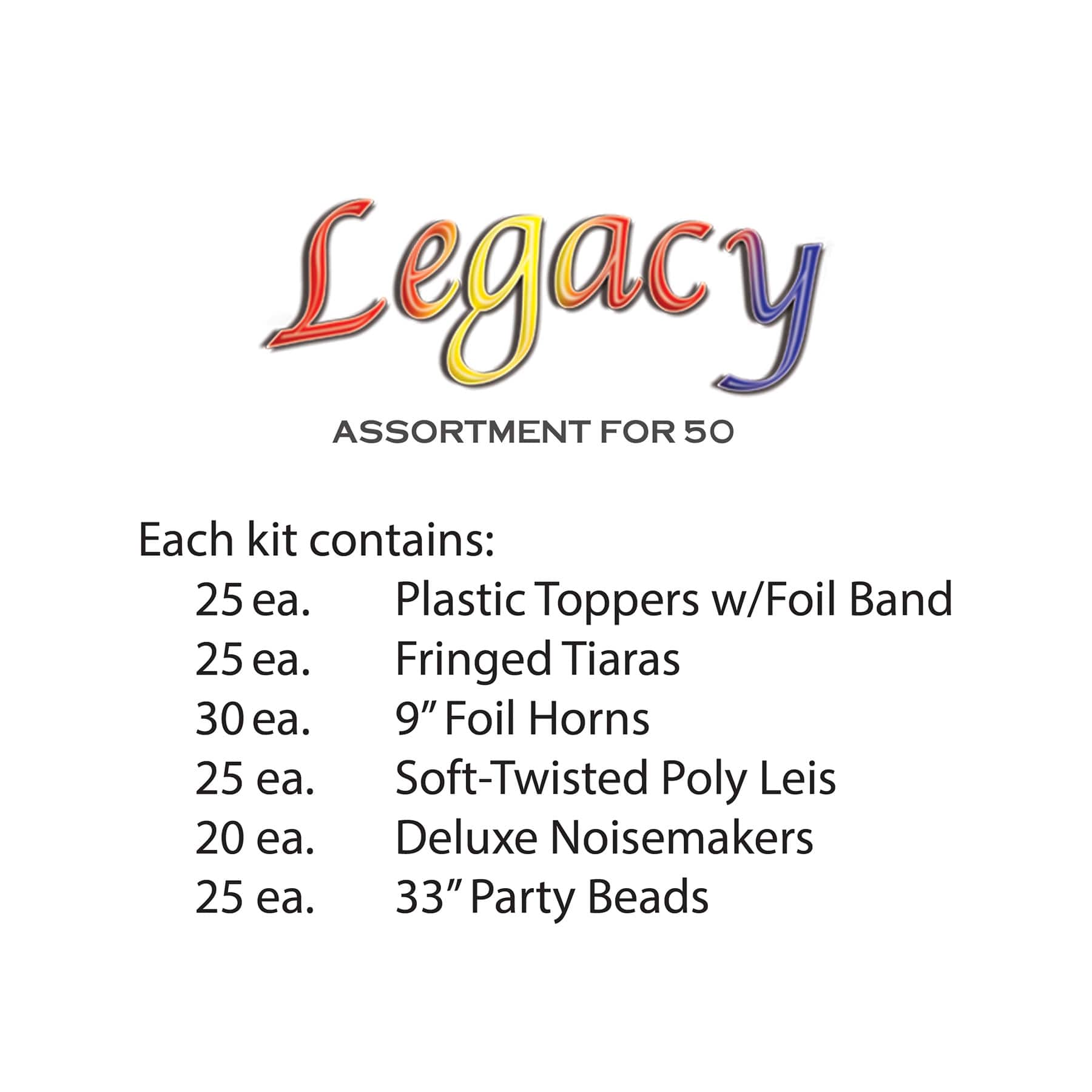 Beistle New Year Legacy Part Favor Kit for 50