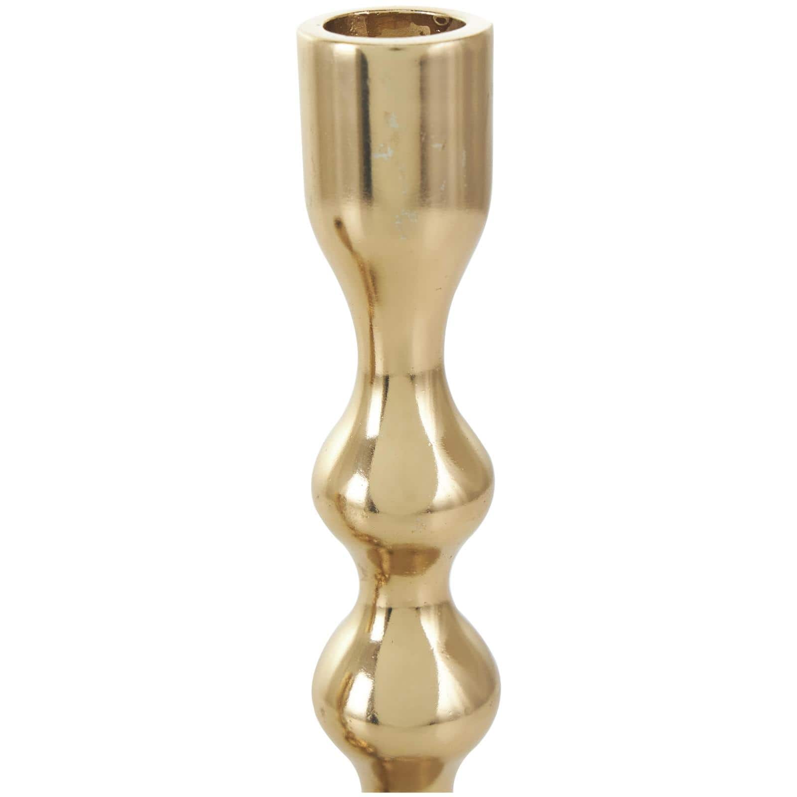 Contemporary Aluminum Taper Candle Holder Set