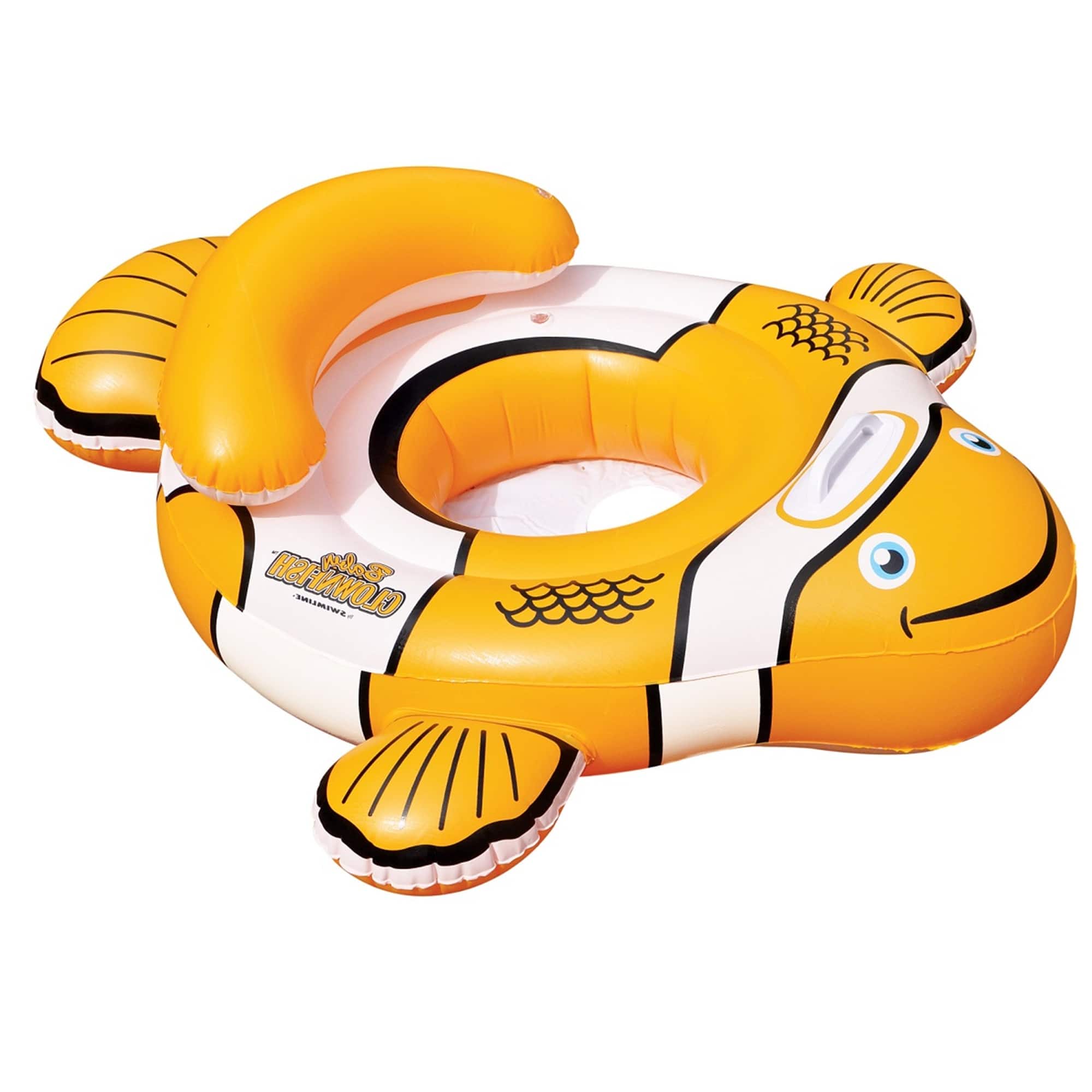 40'' Orange and White Inflatable Clownfish Baby Pool Float