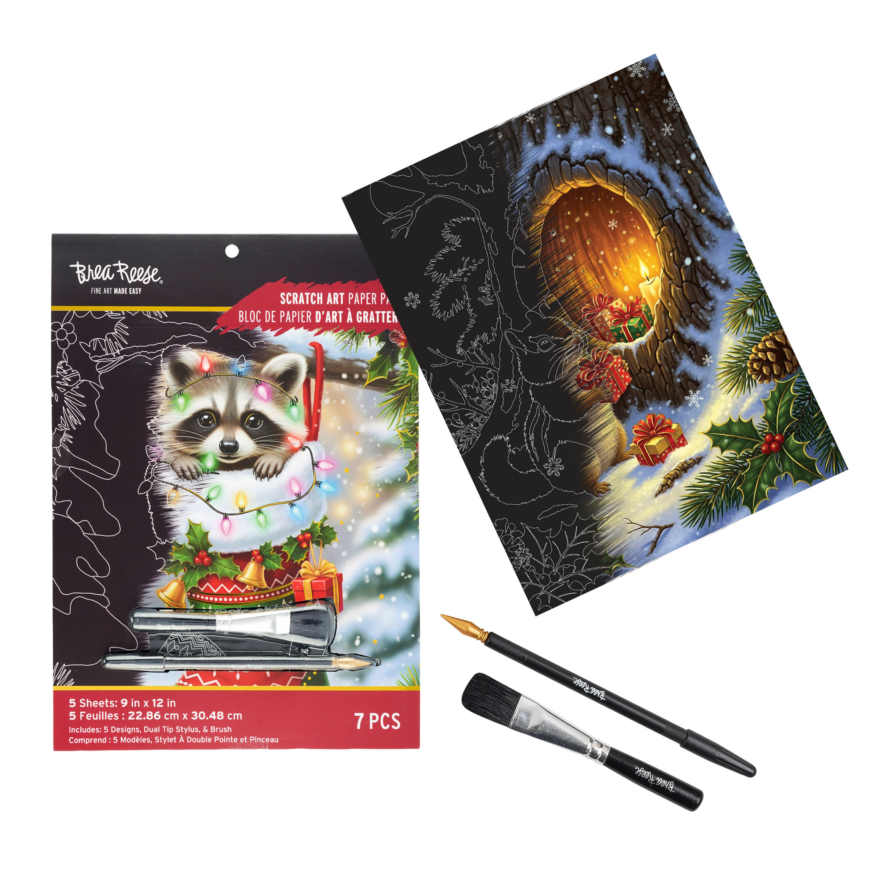 Brea Reese® 9" x 12" Christmas Critters Scratch Art Paper Pad