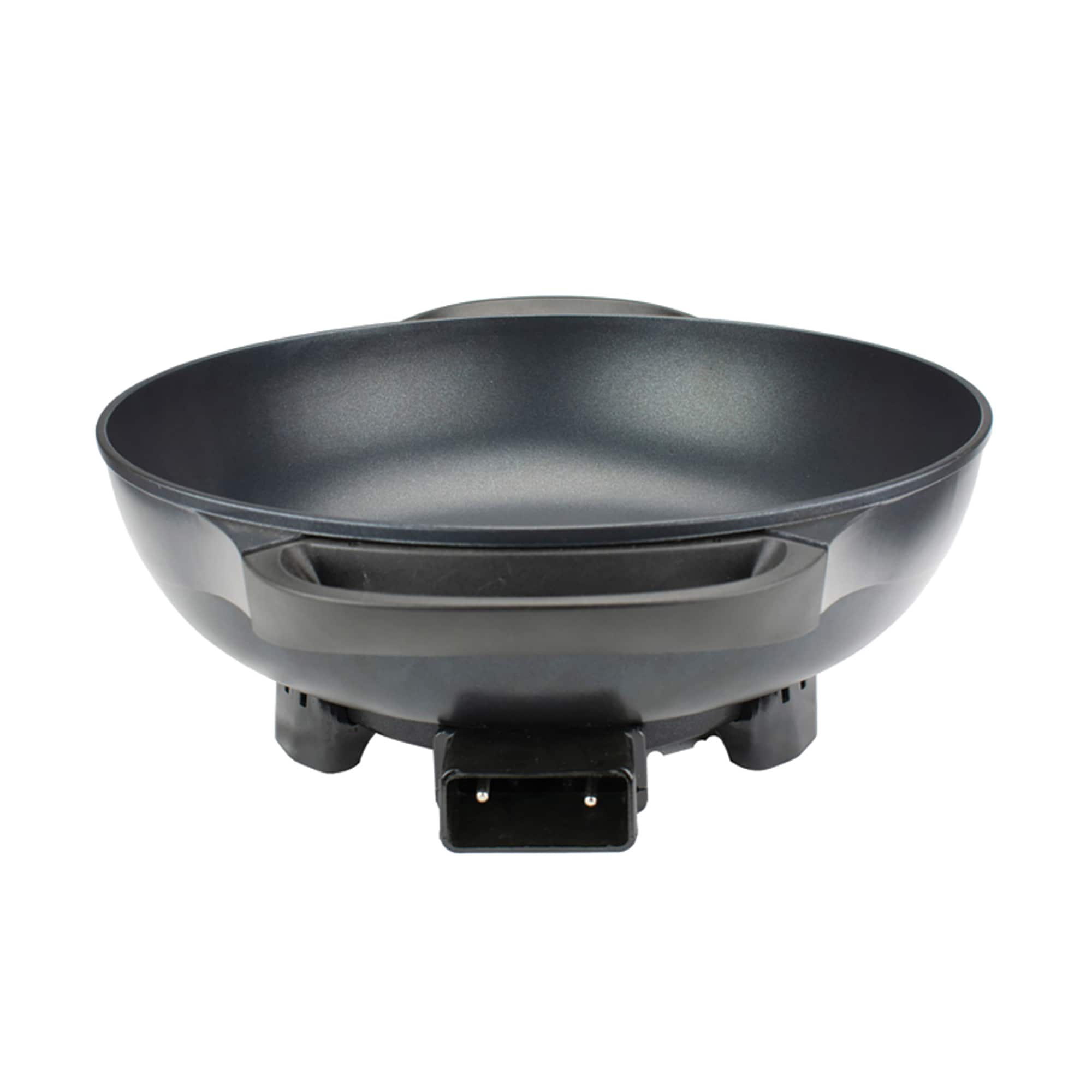 Brentwood 13" Black Nonstick Flat Bottom Electric Wok Skillet with Vented Glass Lid