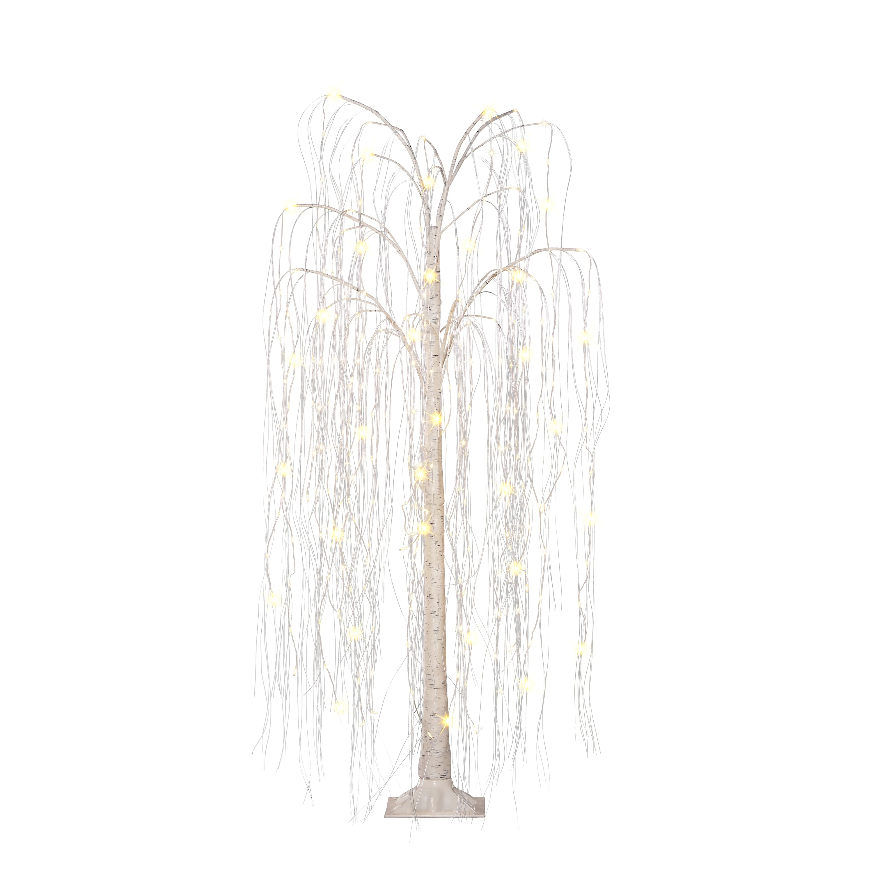 6 Pack: 5ft. Pre-Lit Willow Artificial Christmas Tree, Warm White LED Lights