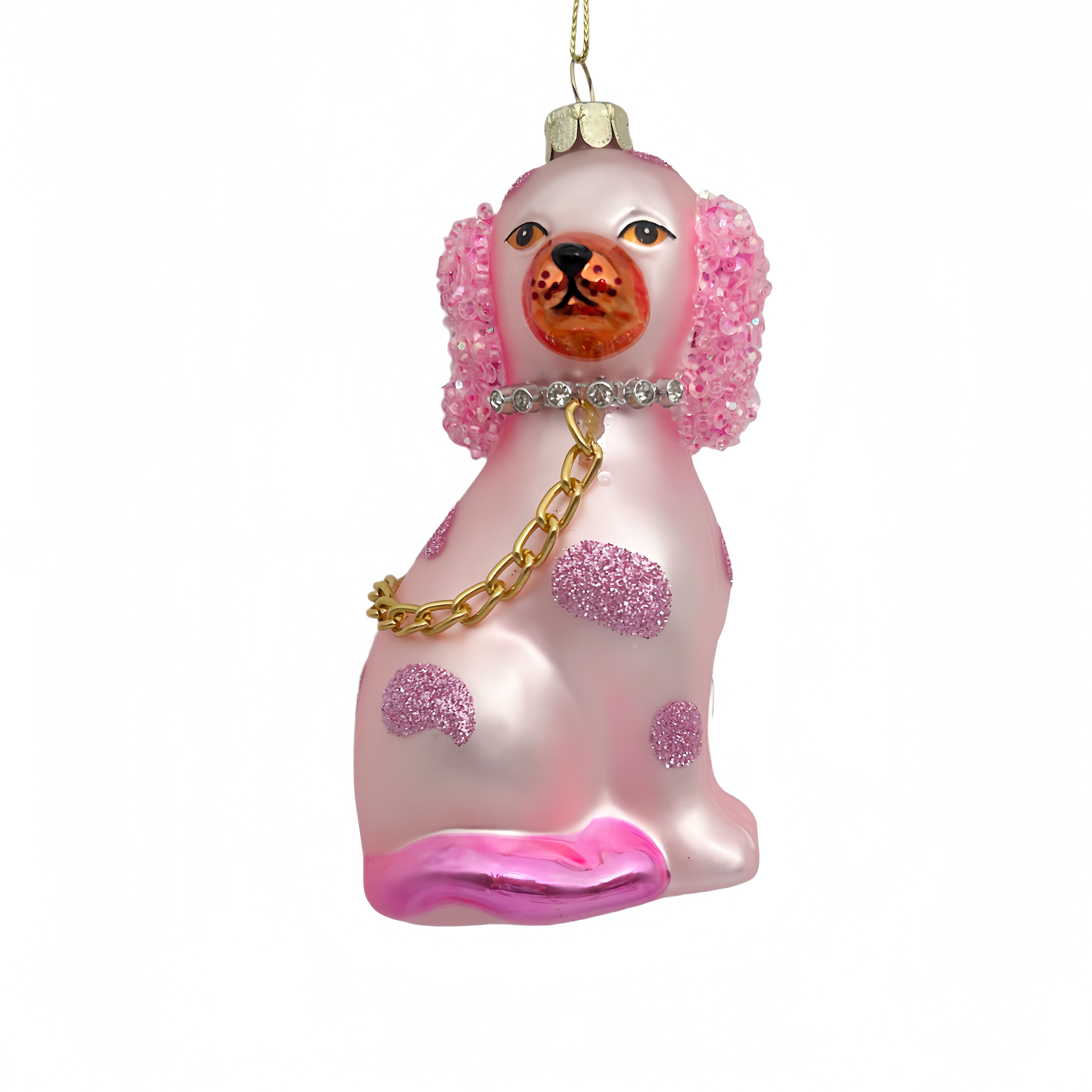 4.75" Pink Dog Glass Ornament by Ashland®