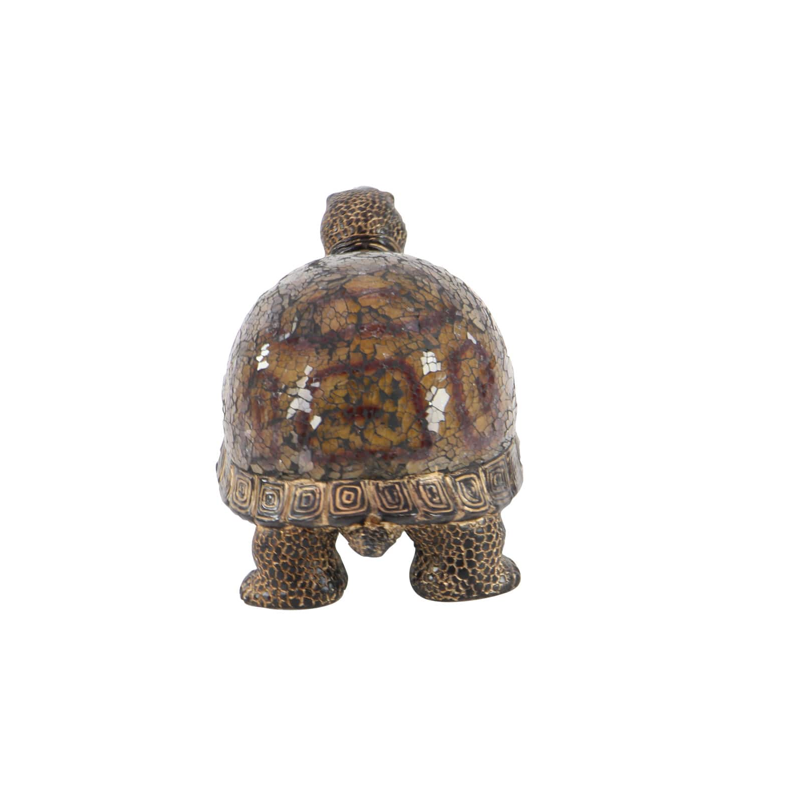 Brown Polystone Coastal Sculpture, Turtle 6" x 11" x 6"