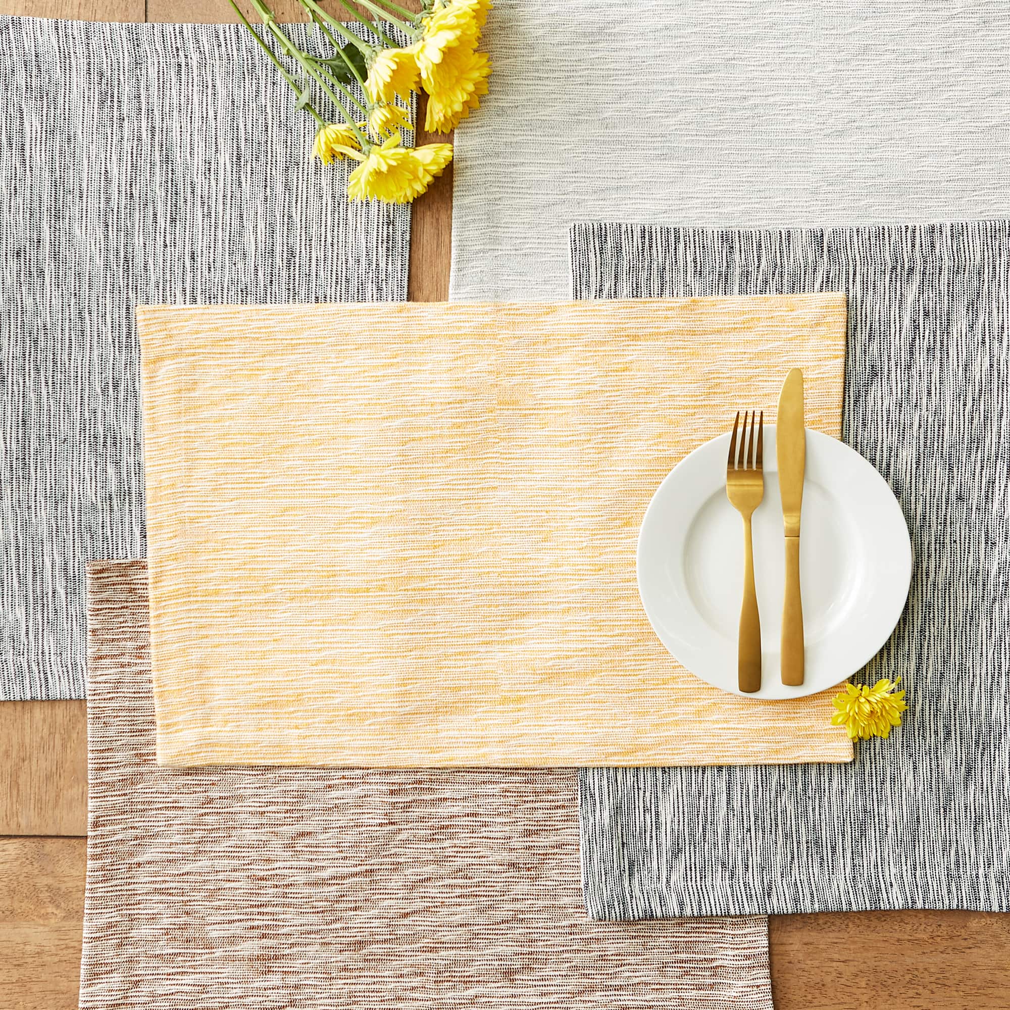 DII® Tonal Recycled Cotton Slubby Rib Placemats, 6ct.
