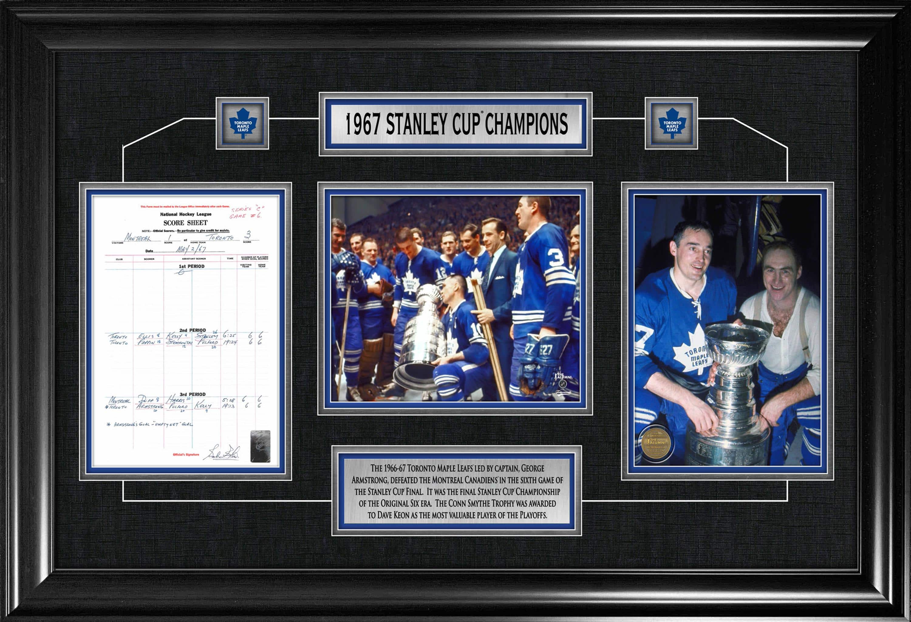 Toronto Maple Leafs Framed 1967 Stanley Cup Champion Collage with Scoresheet 36.5" x 24.5"
