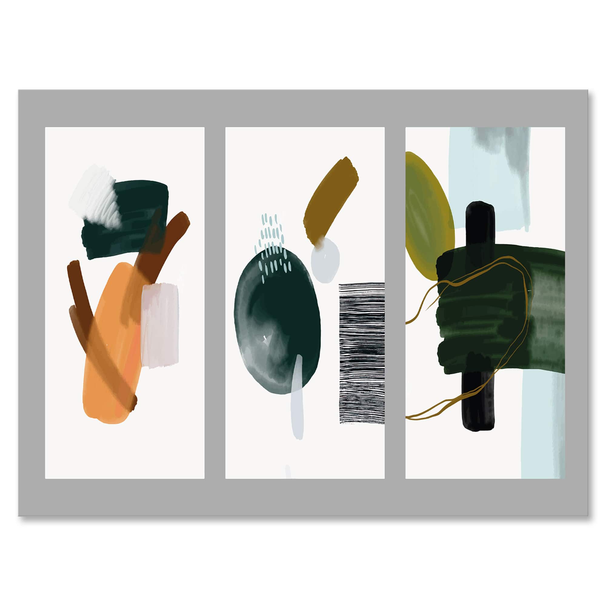 Designart - Minimalistic Compostion of Organic Shapes IV - Modern Canvas Wall Art Print