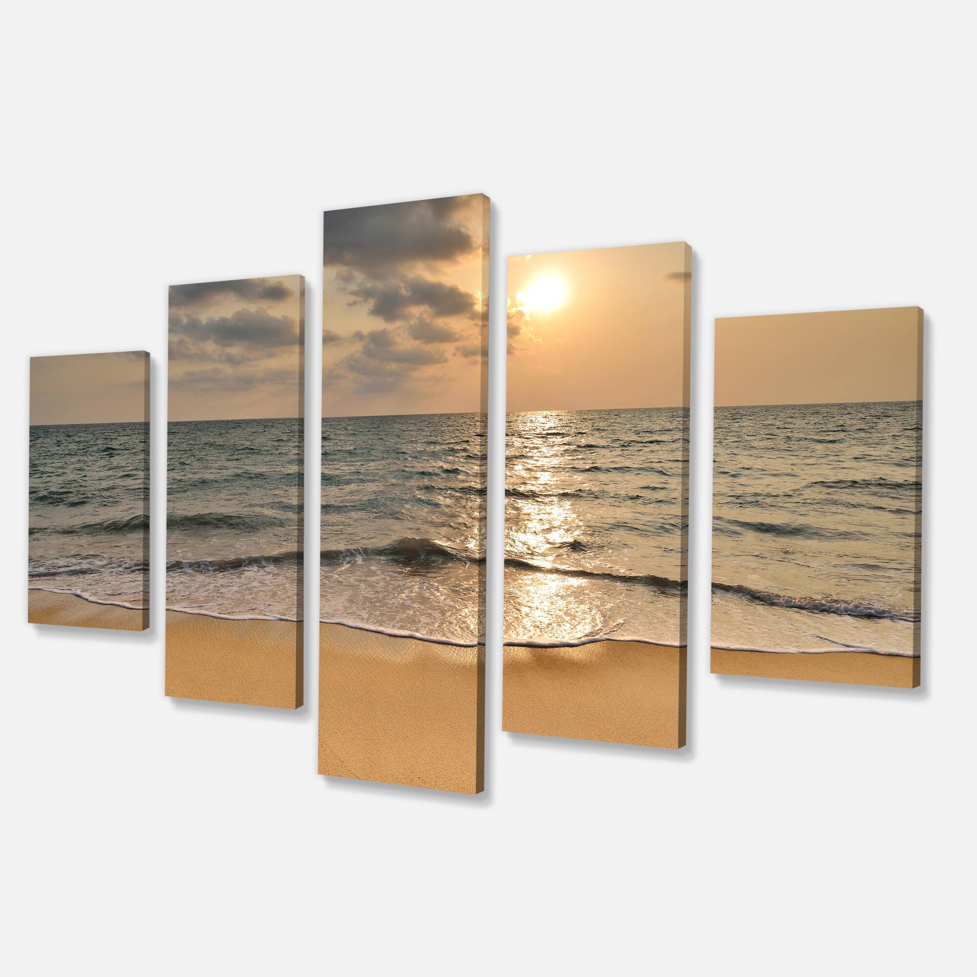 Designart - Dark Tropical Sand Beach at Sunset