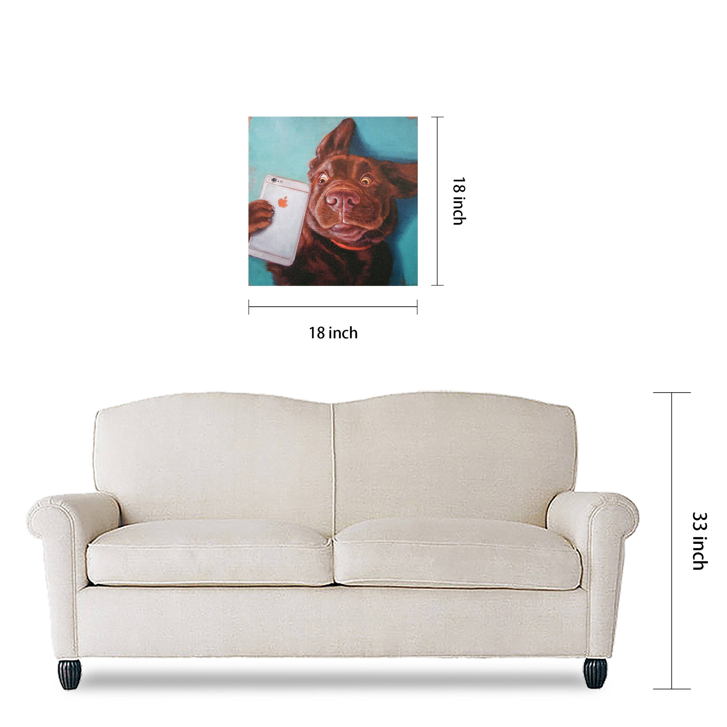 Empire Art Direct 18" x 18" Dog Selfie Canvas Wall Art