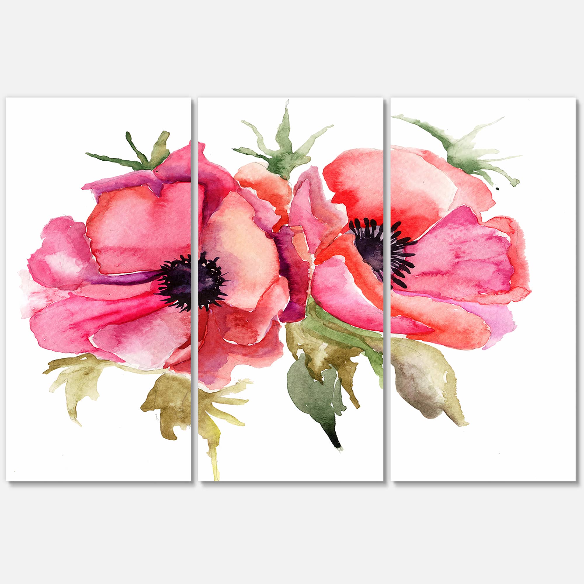 Designart - Stylized Poppy Flowers