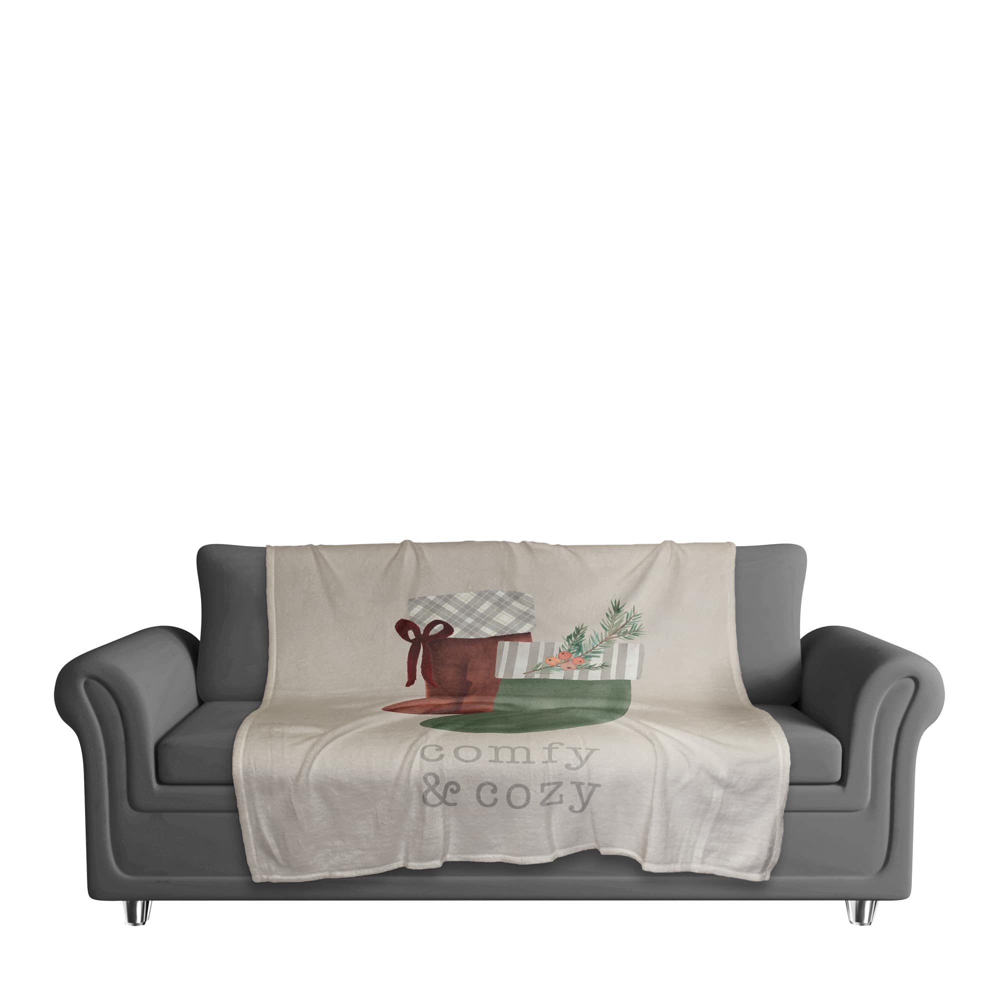 Comfy & Cozy Stockings Coral Fleece Blanket