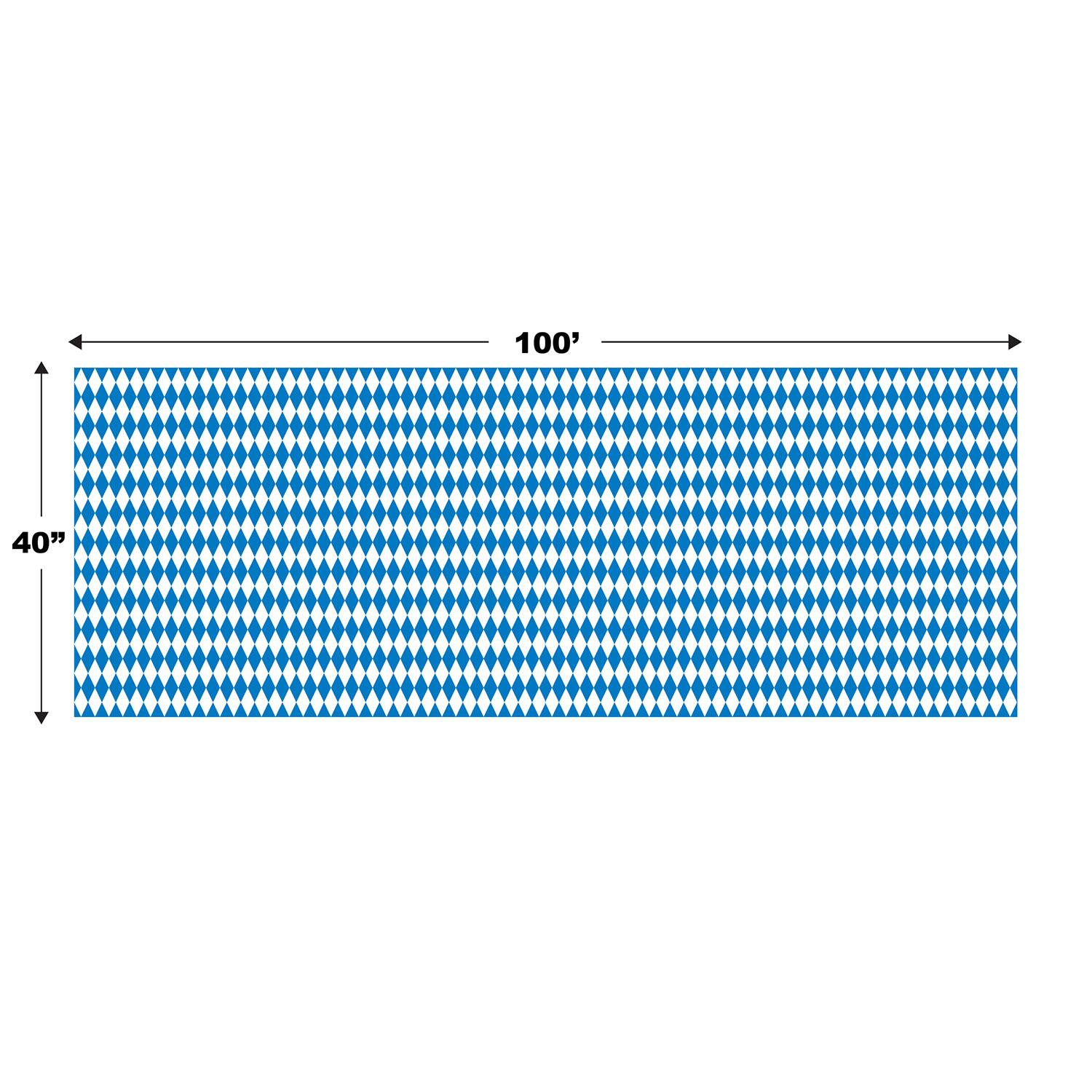 Beistle 40" x 100ft. Blue & White Oktoberfest Plastic Table Roll