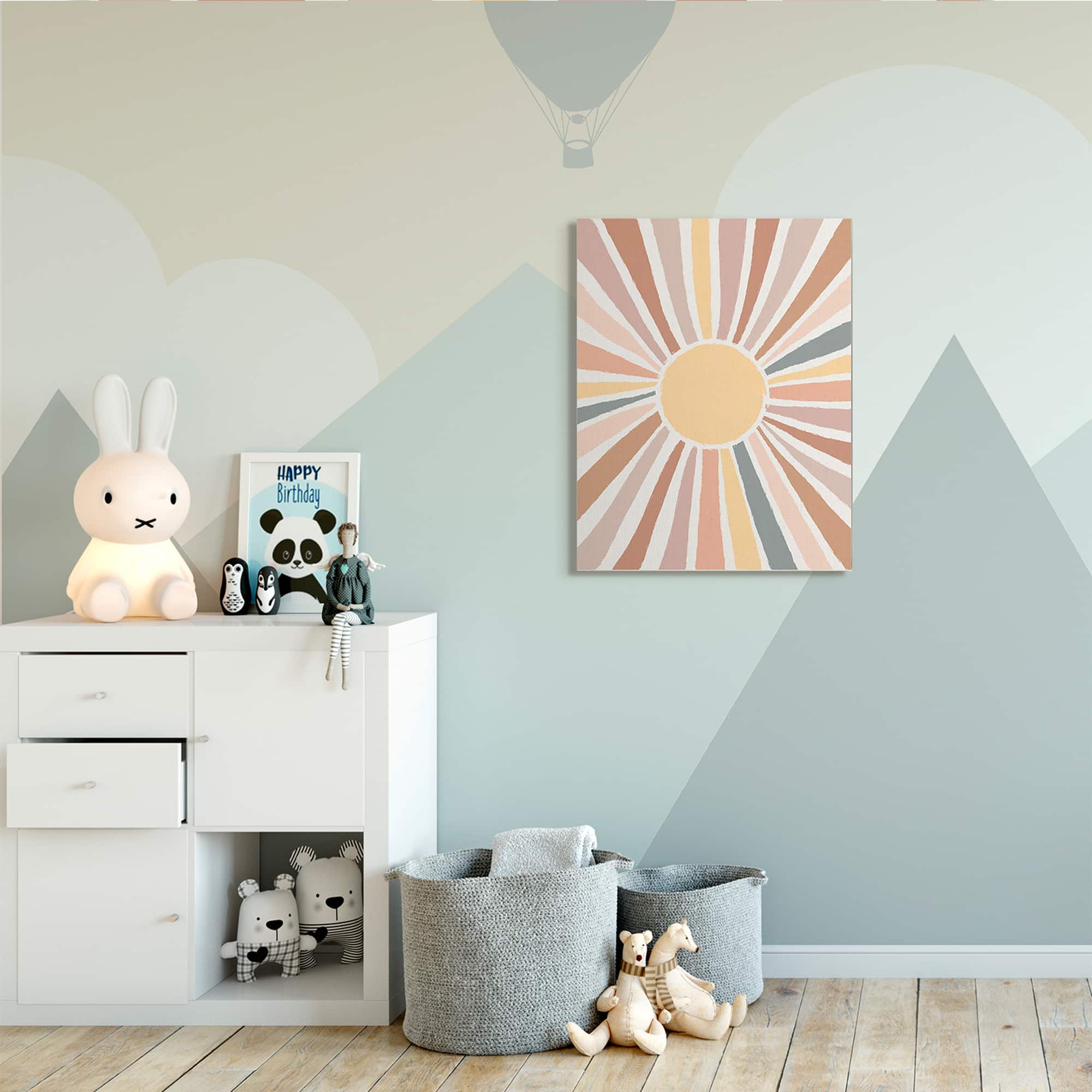 Stupell Industries Southwestern Desert Sun Striped Pattern Rays Canvas Wall Art