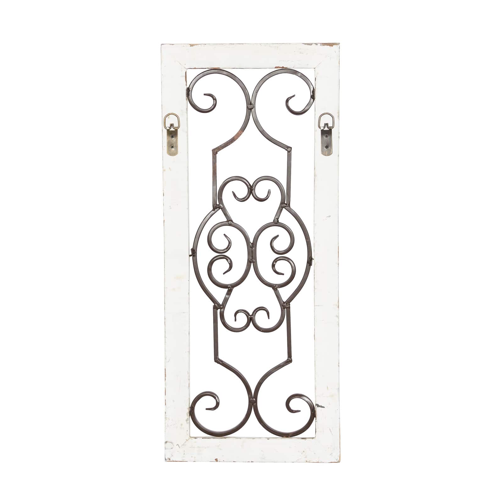 25" White Farmhouse Ornamental Wood & Metal Wall Décor